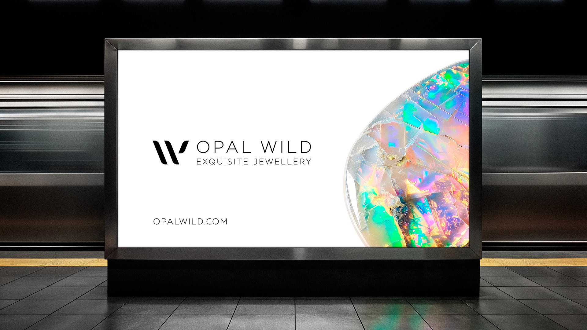 Opal Wild premium jewellery brand digita metro advertisement mock up