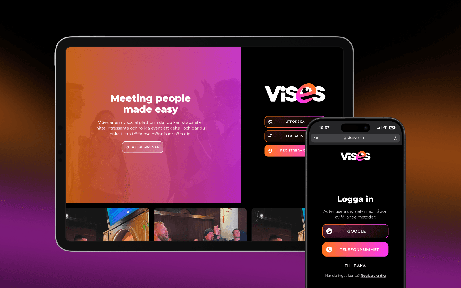 ViSes webdesign screen and phone layout