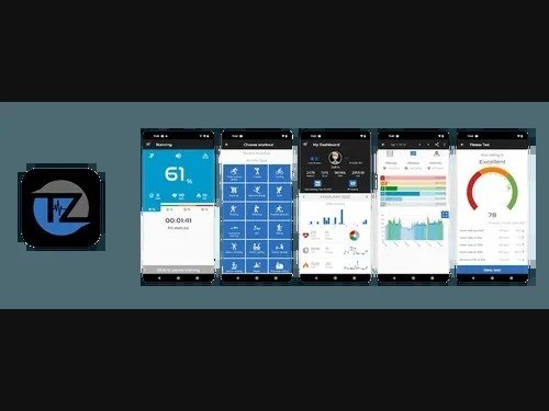 La versione brandizzata The Zone NYC dell'app Uptivo, usata da uno studio di personal training