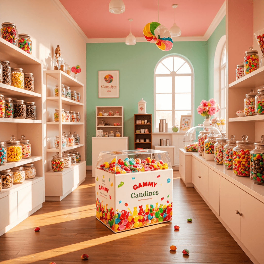 product photography of box of gummy candies