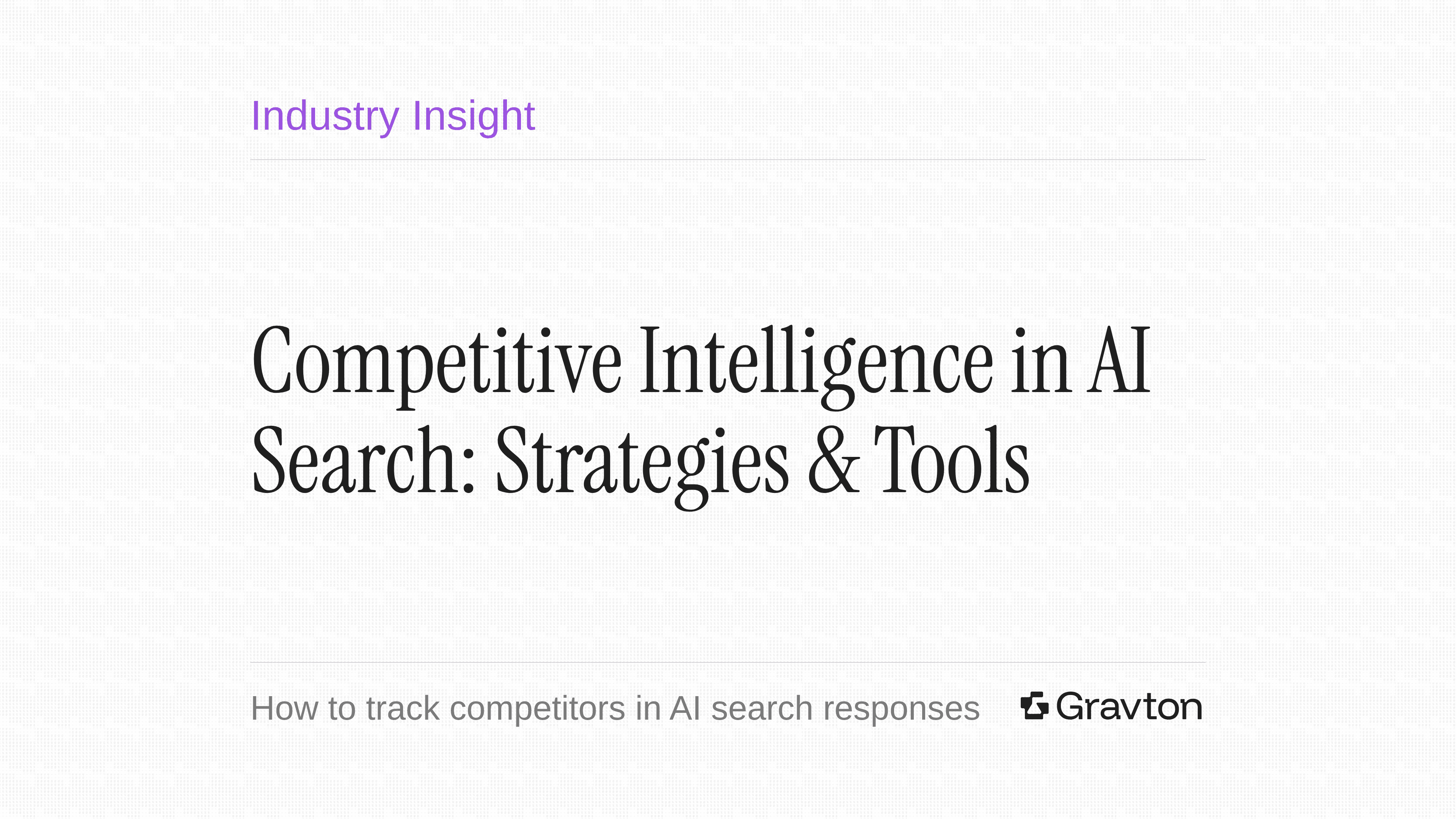 Competitive intelligence