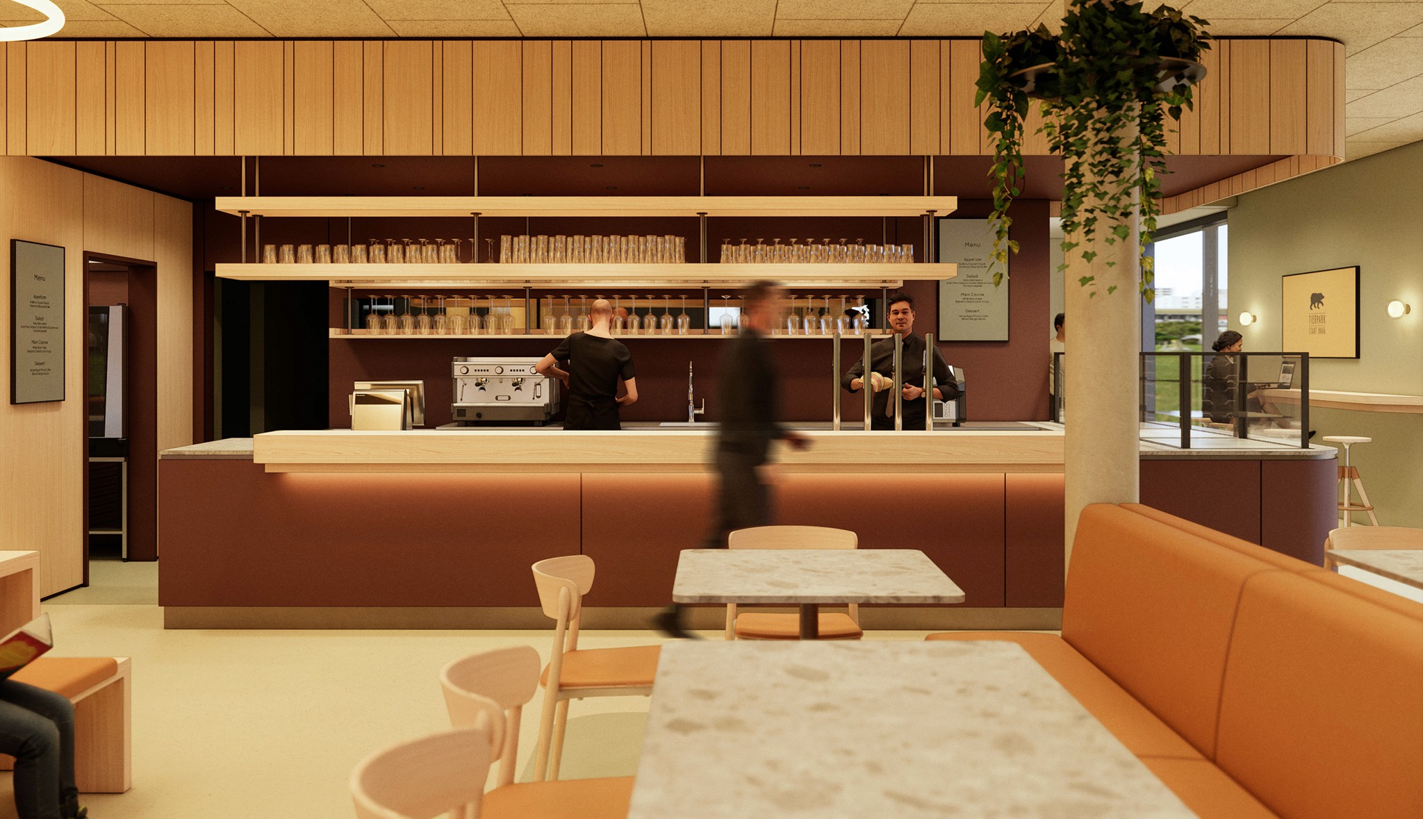 3D Rendering einer modernen Bar