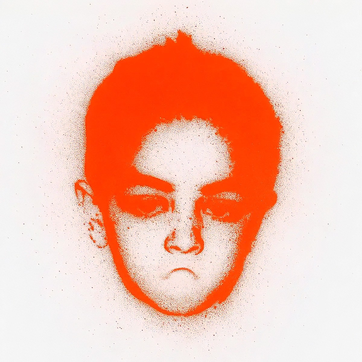 Abstract streaks of orange and blue light