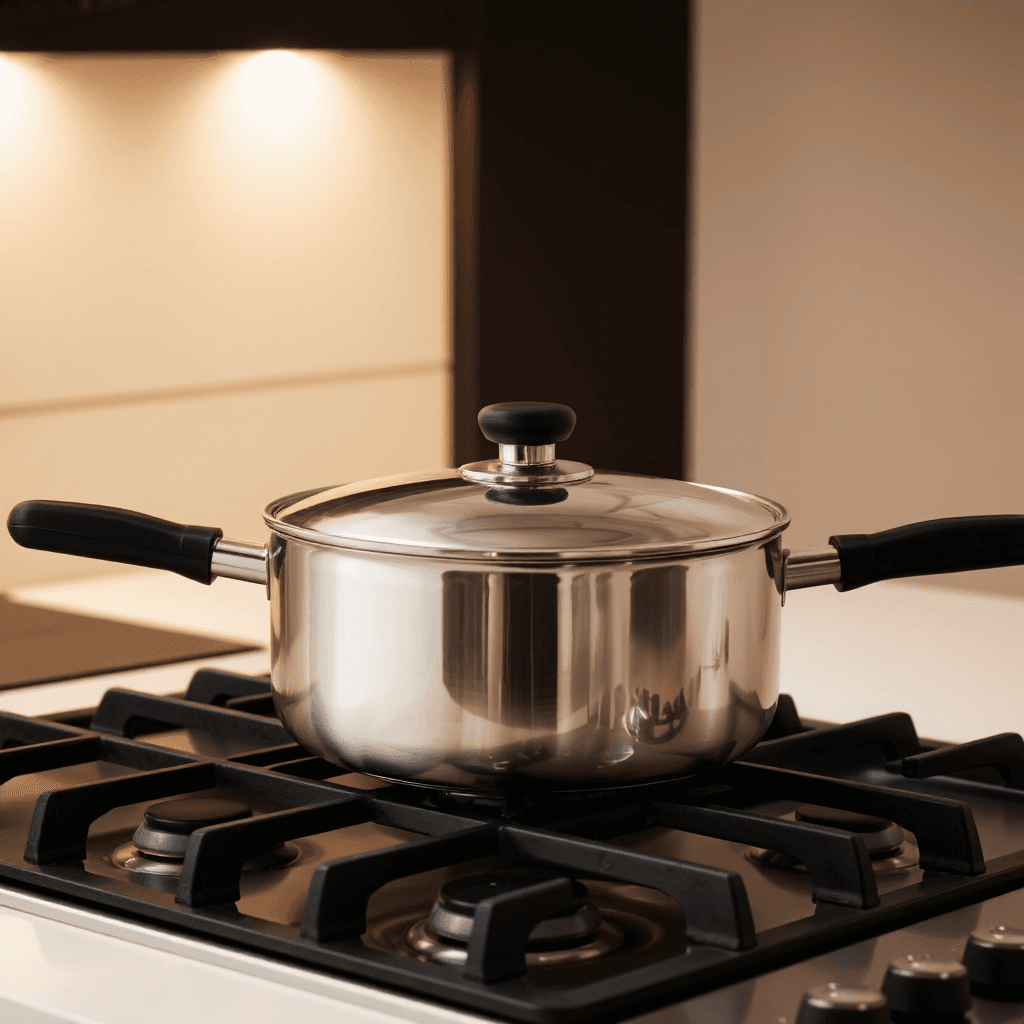 product photography of a cooking pot with a lid