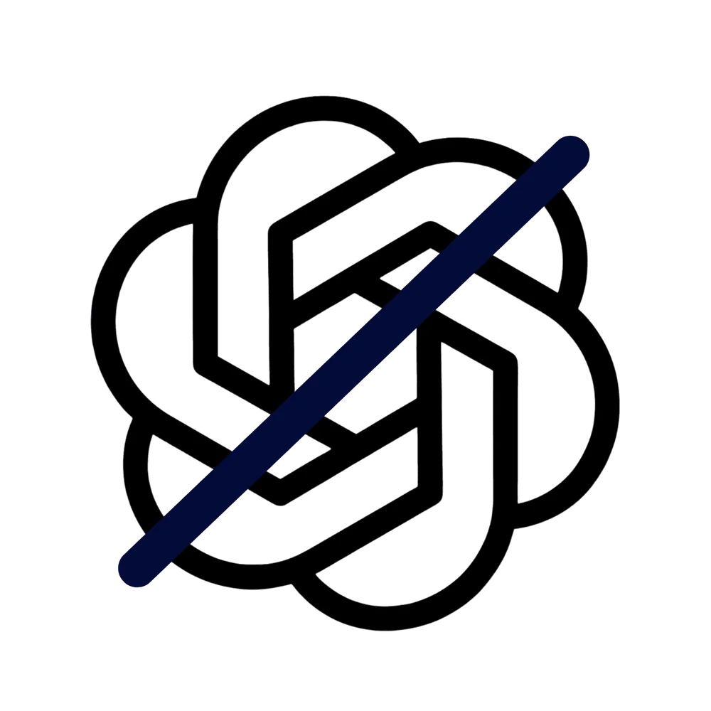 ChatGPT logo crossed out