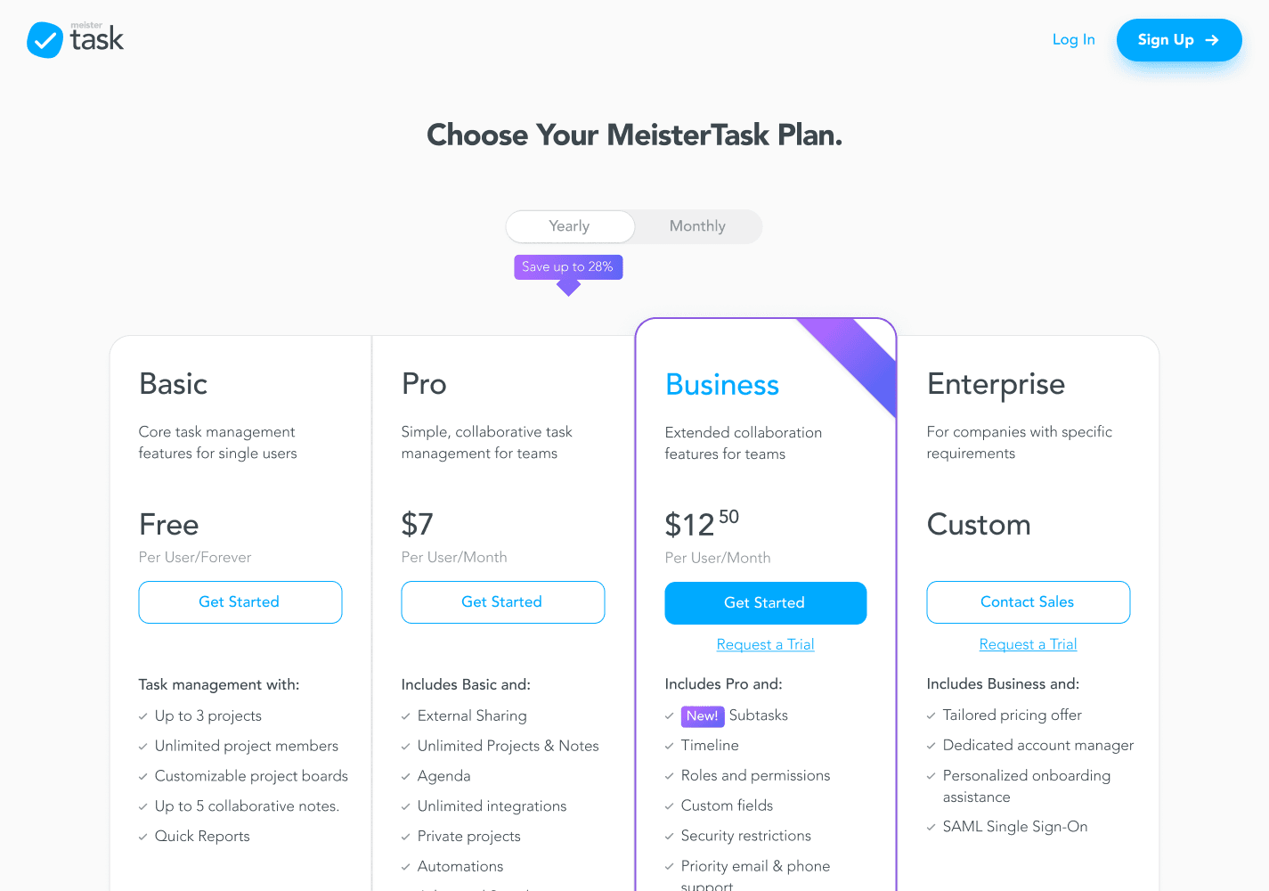 Prcing page component design