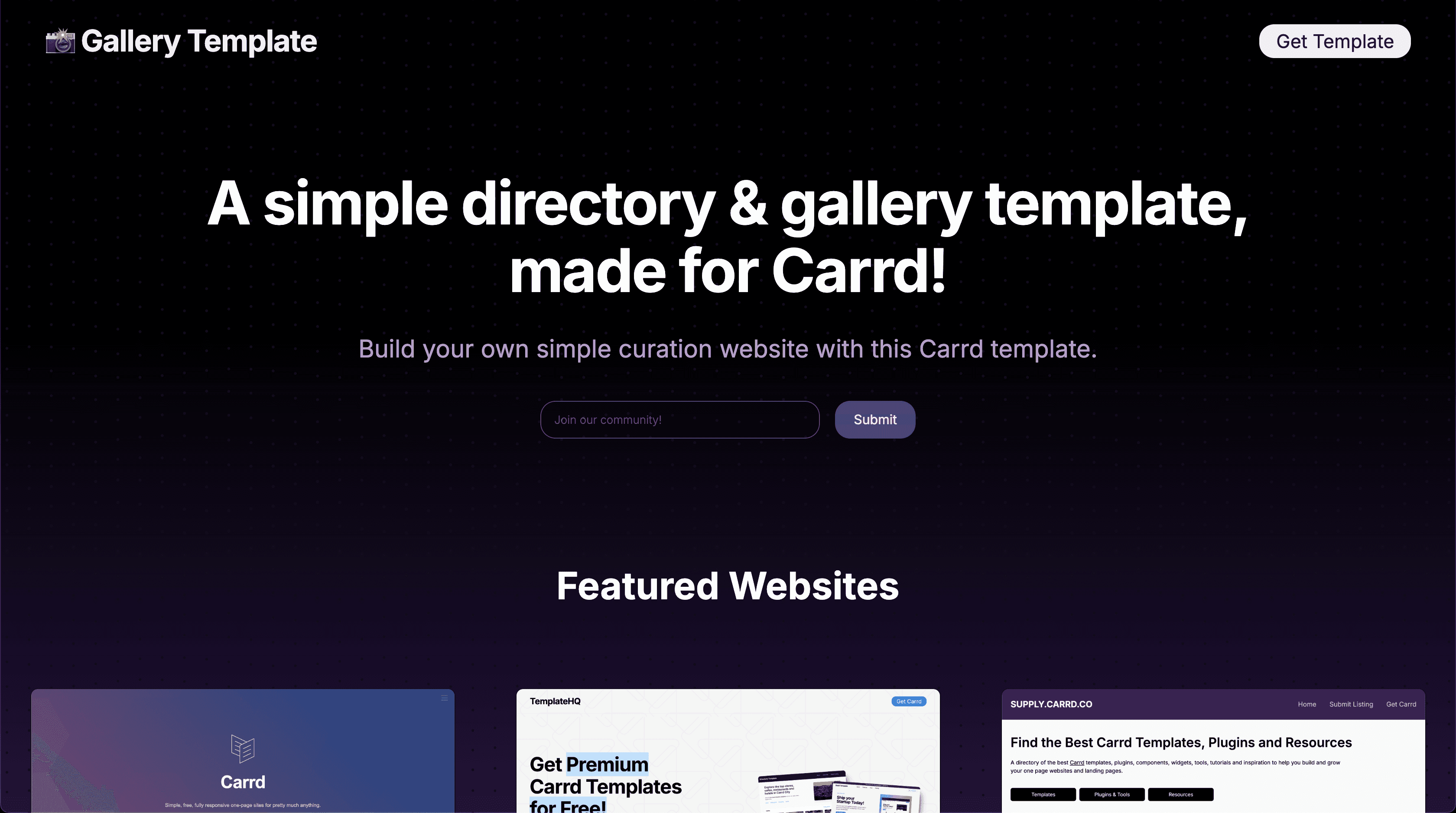 carrd gallery template