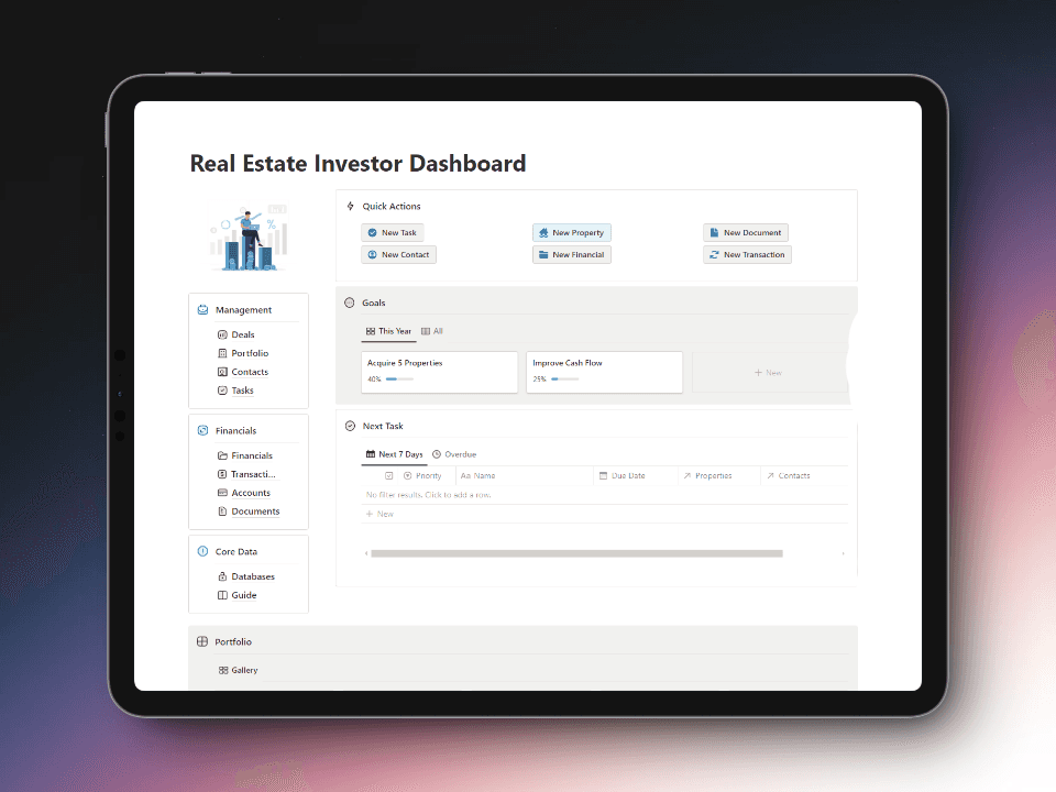 Notion Dashboard For Real Estate Investors