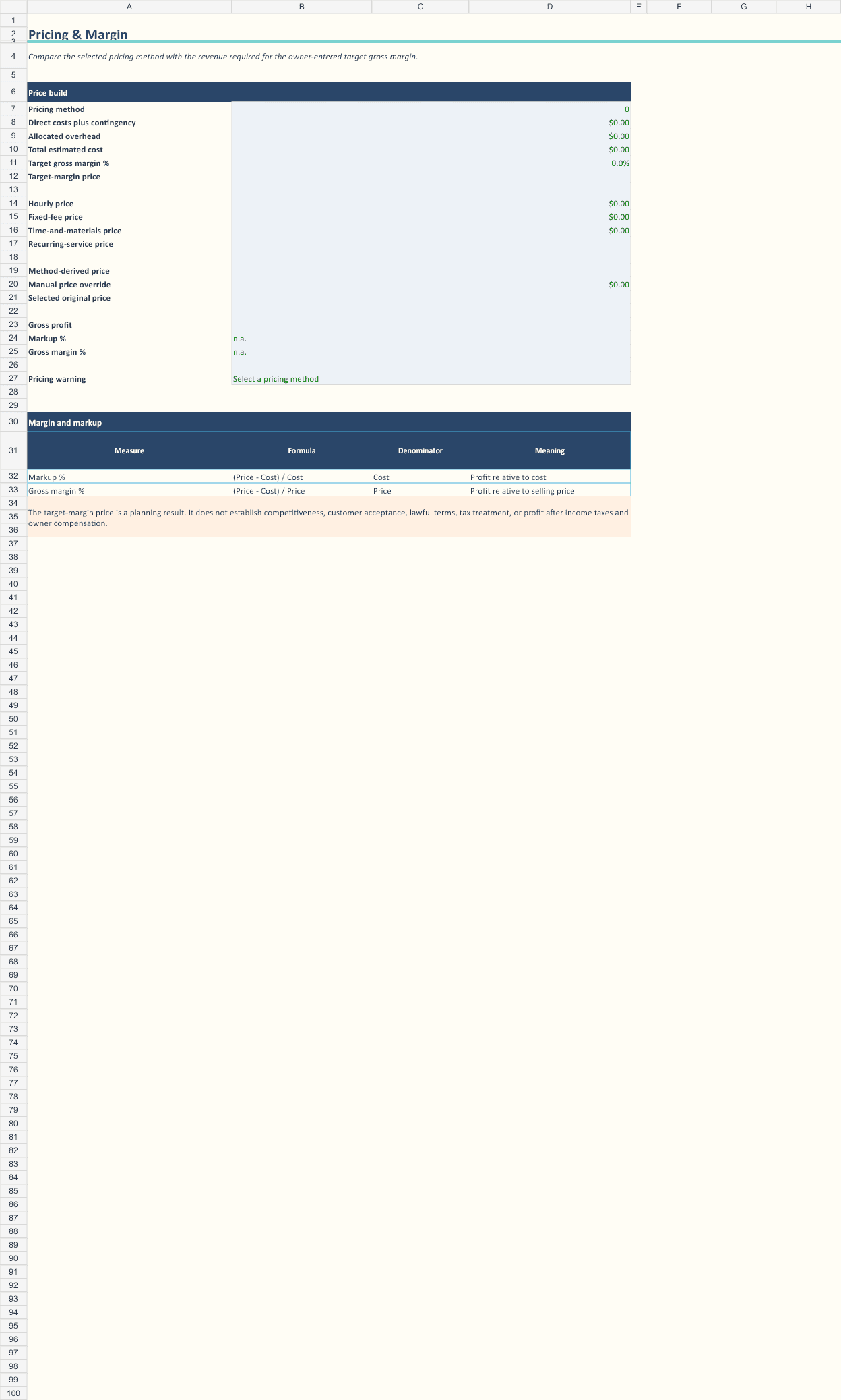 Job Pricing and Margin product preview