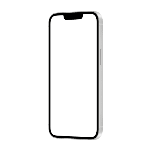 White iPhone 16e mockup left view