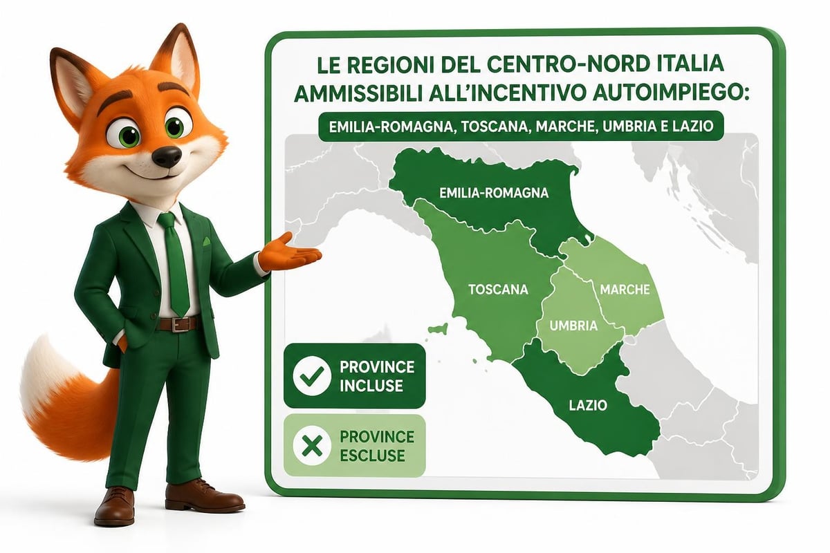 Mappa regioni Autoimpiego Centro Nord