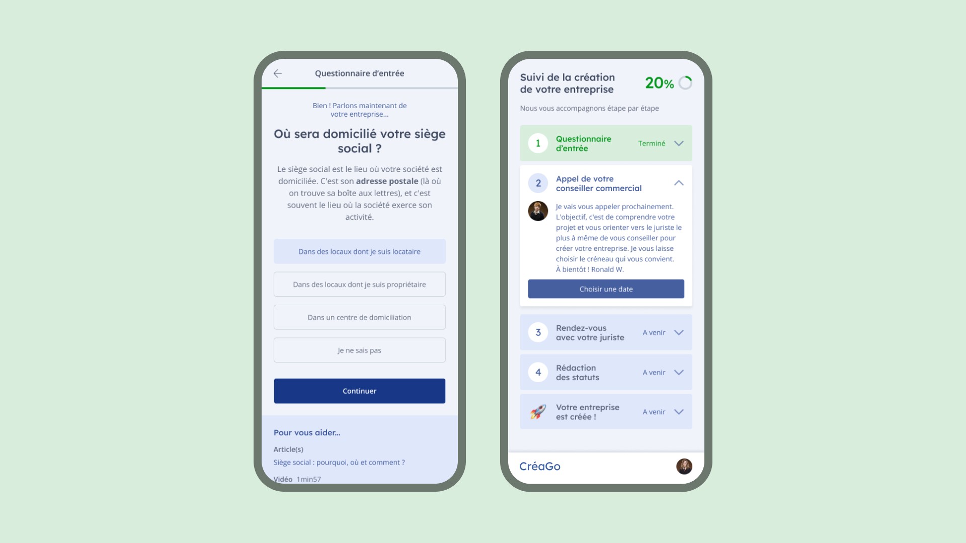 Version mobile du projet de la plateforme digitale