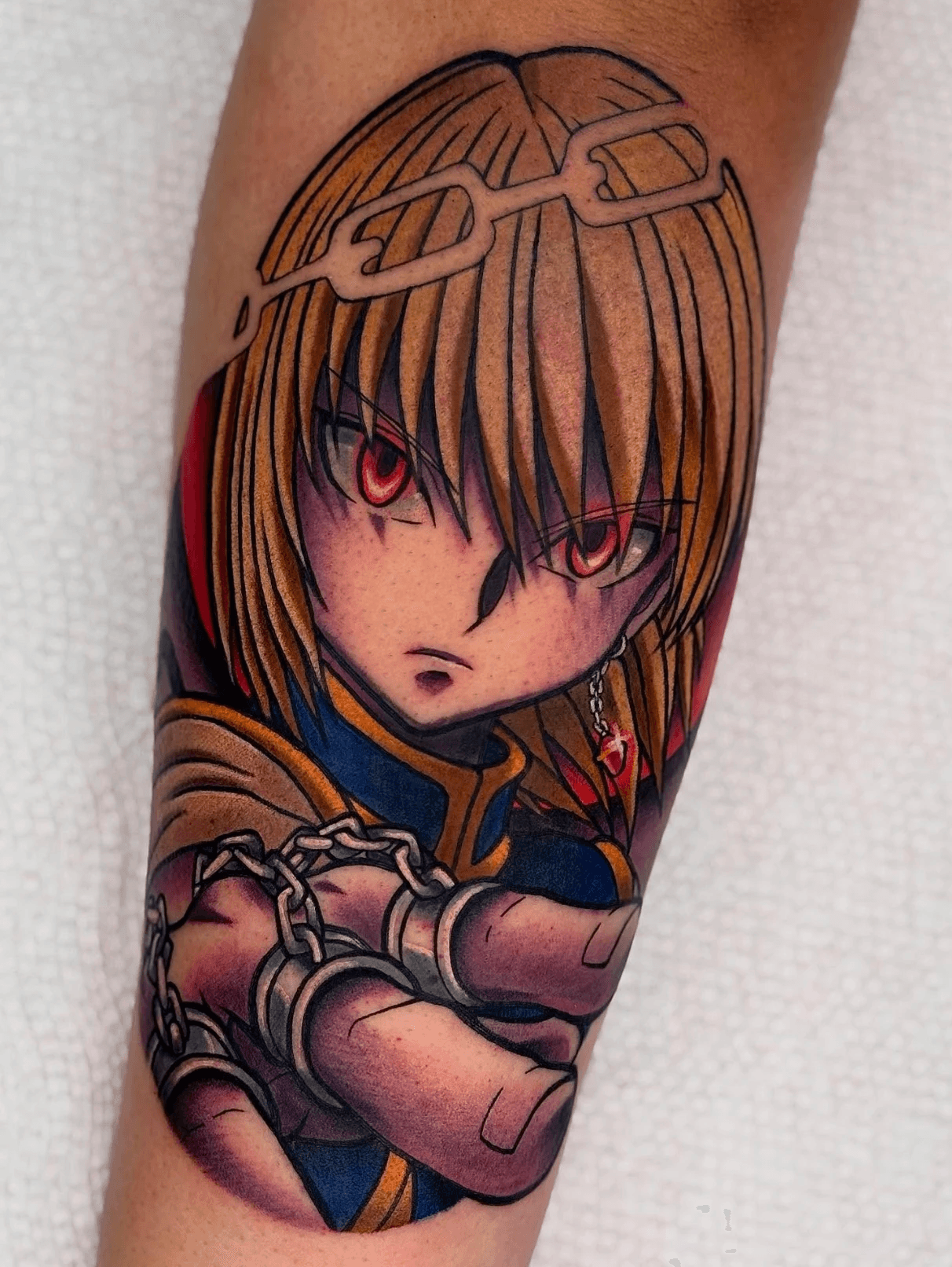 Kurapika Hunter x Hunter tattoo by Autumn Jolly in Denver Colorado
