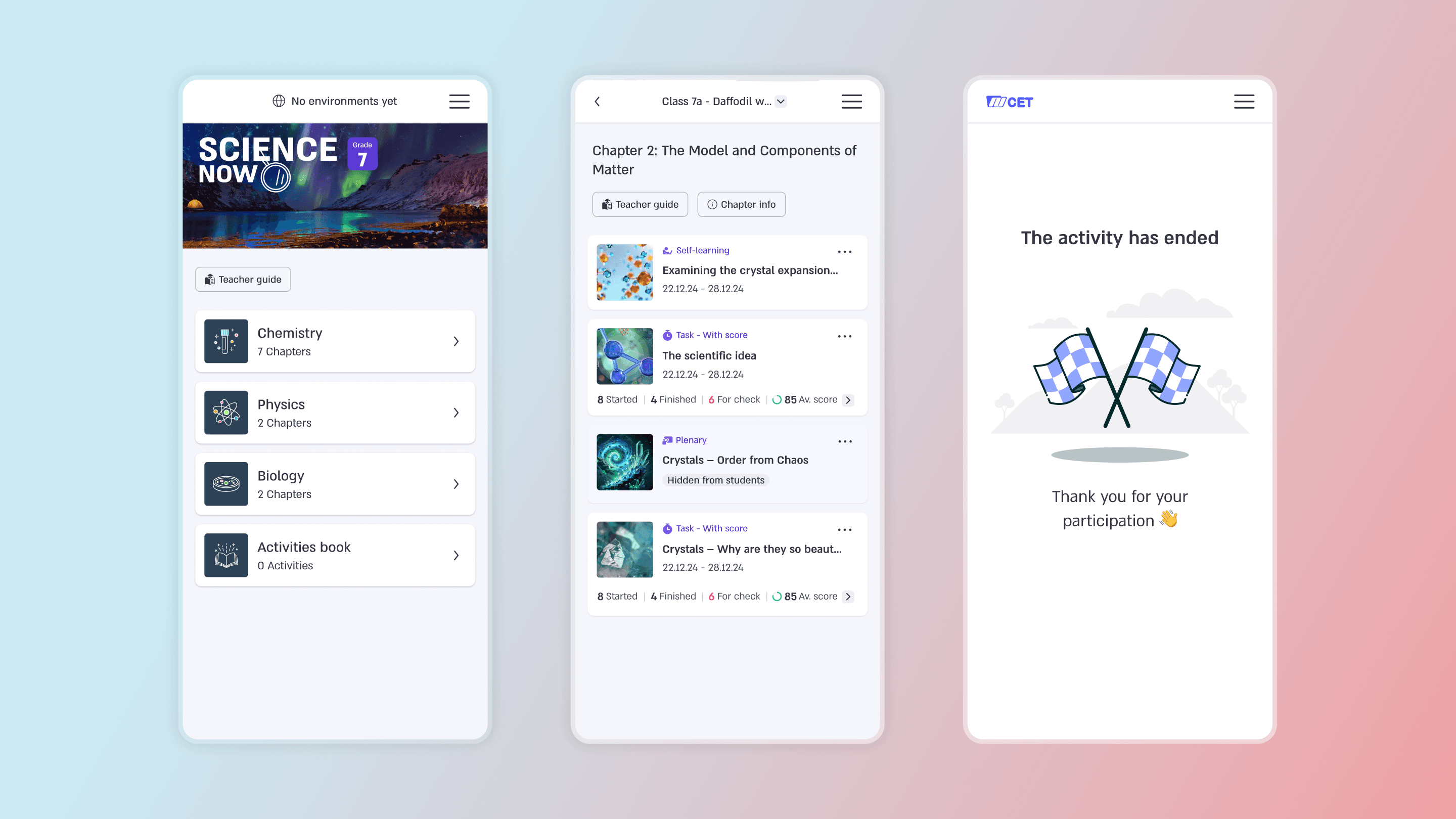 earning activity shown side by side on desktop and mobile, using the same scaling rules. The question layout, content hierarchy, and interaction elements remain readable and consistent across screen sizes without layout changes.