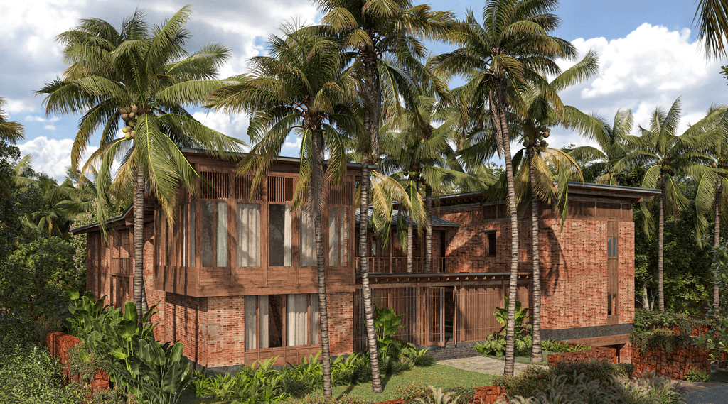 Aadi Villa — veranda and living spaces with timber framing