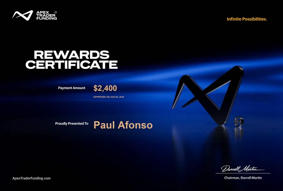 Preuve de payout Apex Trader Funding d'un membre LST