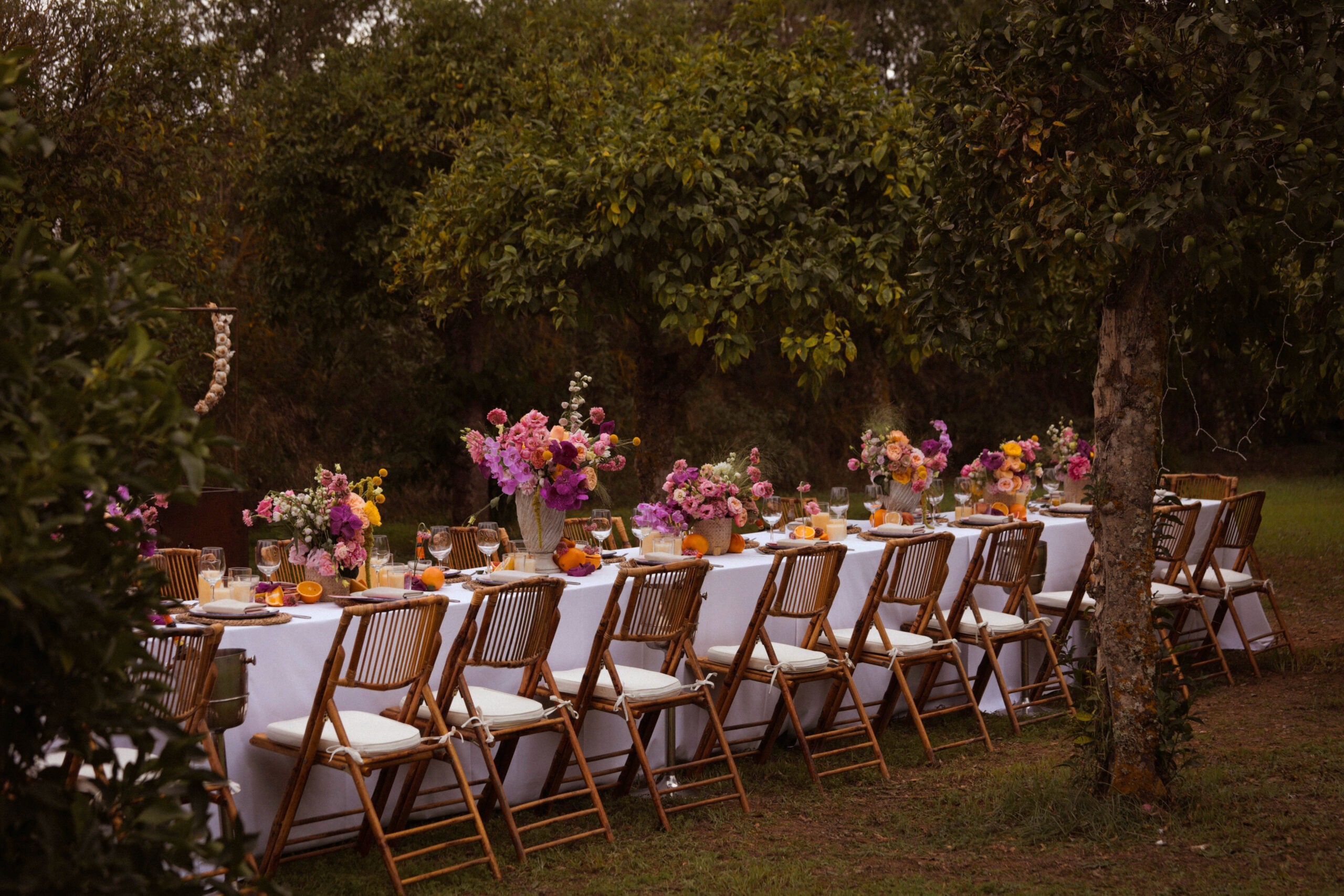 Wedding centrepiece with Mediterranean fruits