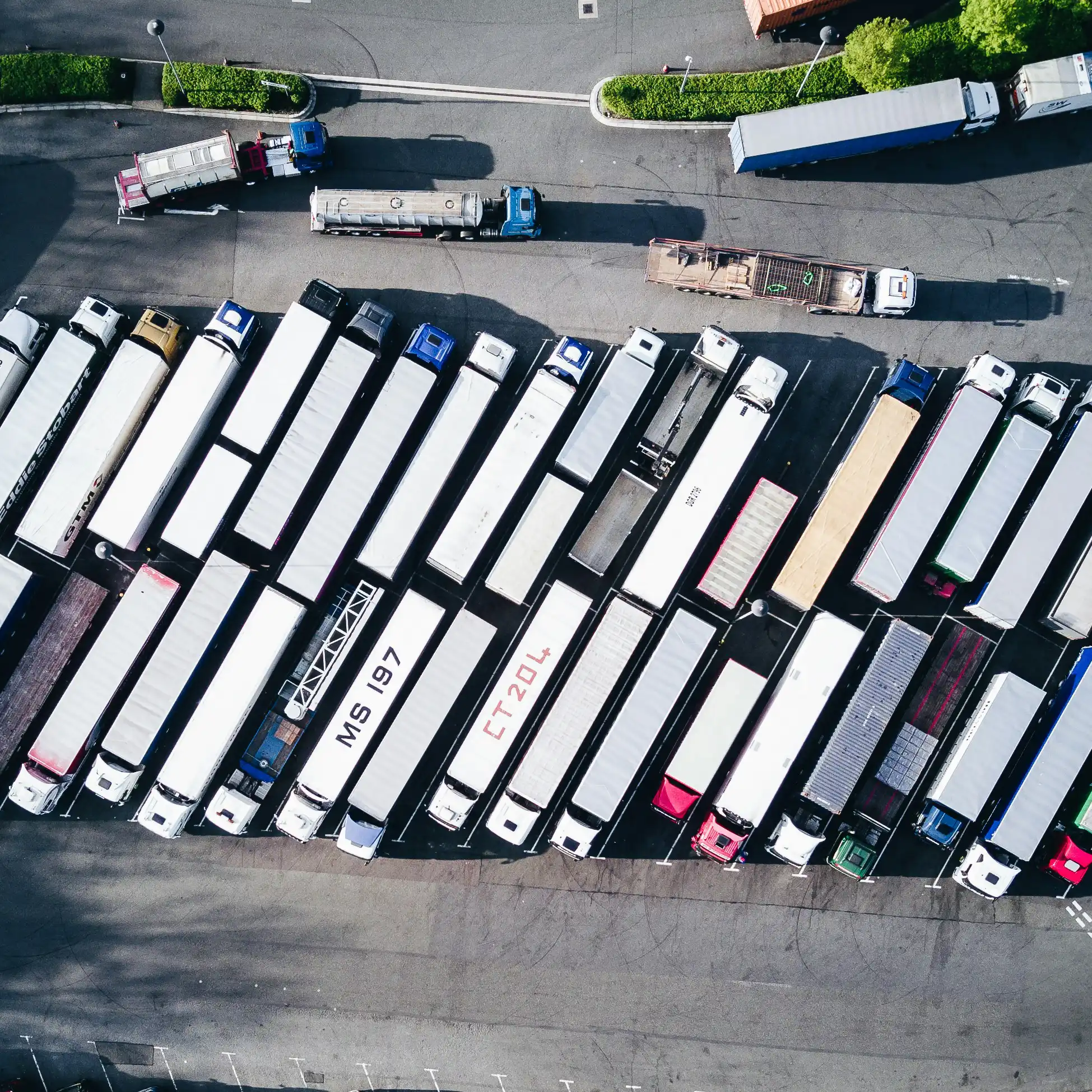 overhead of freight trucks