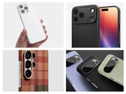 Slim protective case on a smartphone held in one hand