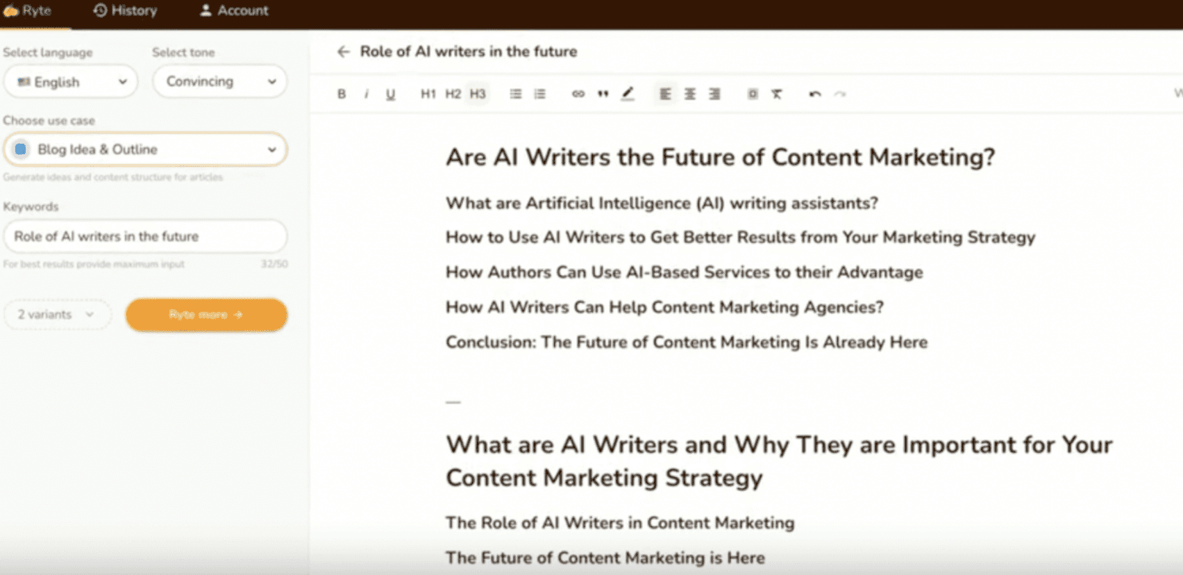 Best AI Text Generator 7: Rytr