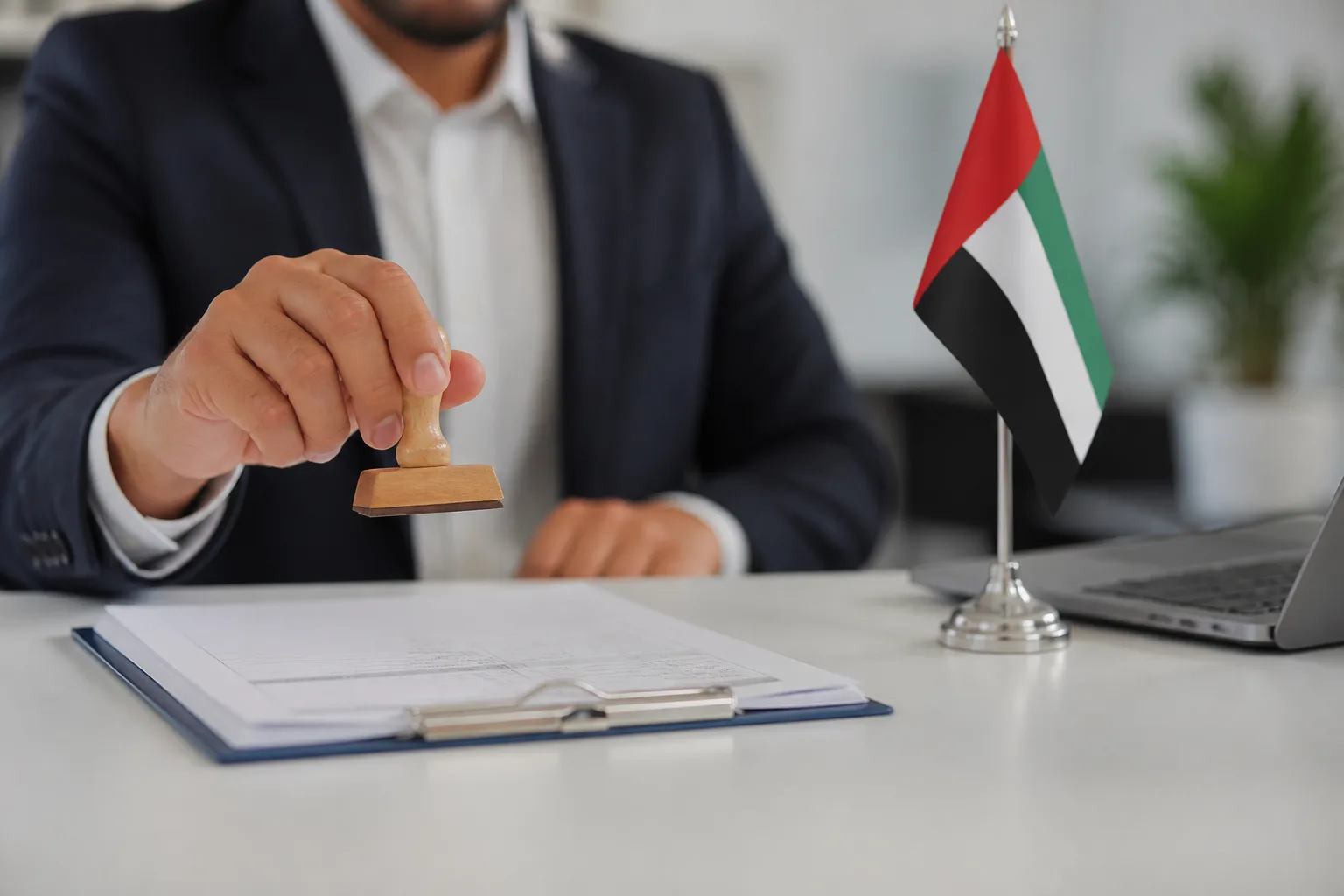 Corporate Tax Deregistration in the UAE beside a tax filing dashboard and a document checklist