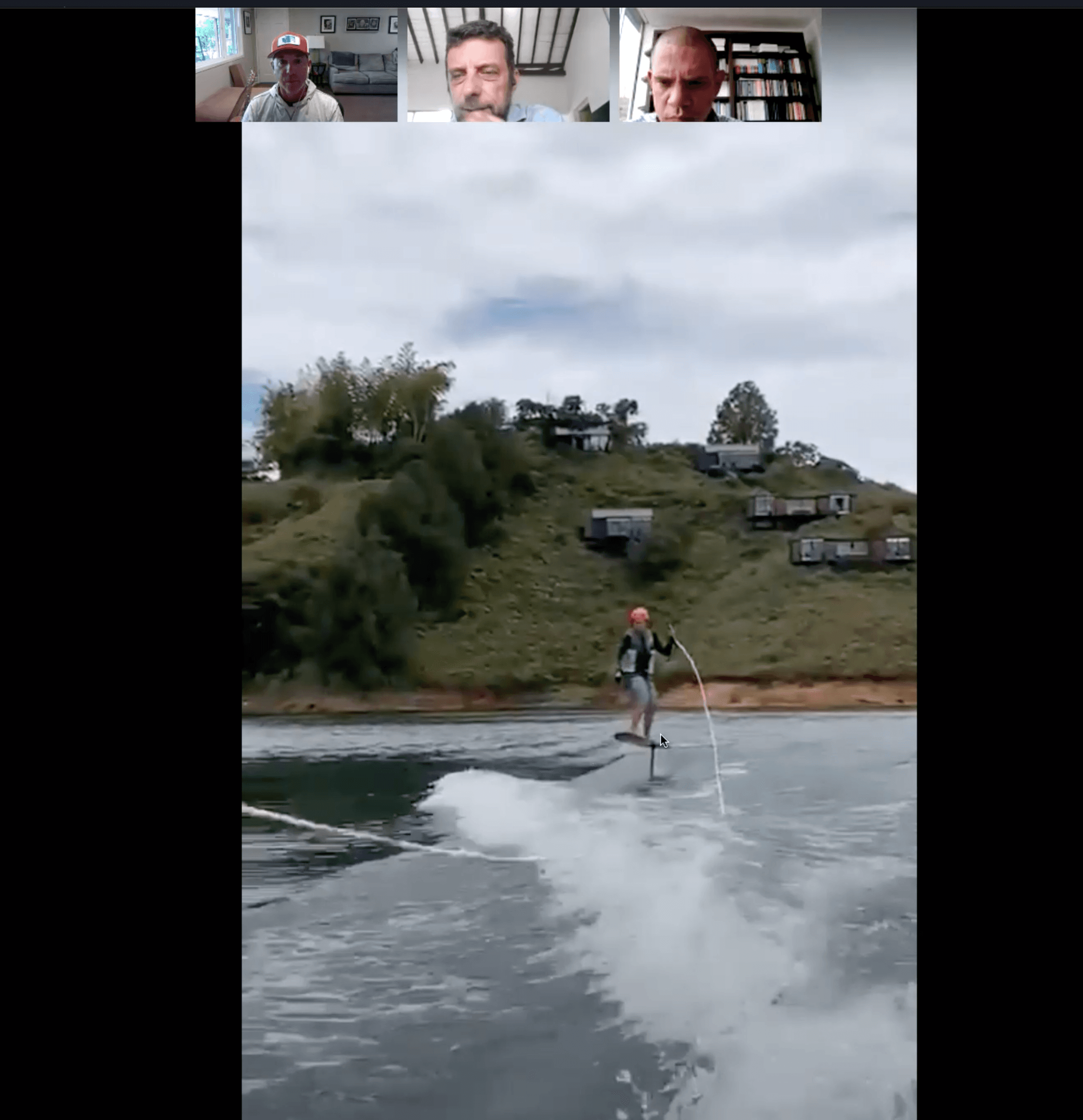 Online ZOOM/FaceTime Wakefoil Lessons, alternate angle view