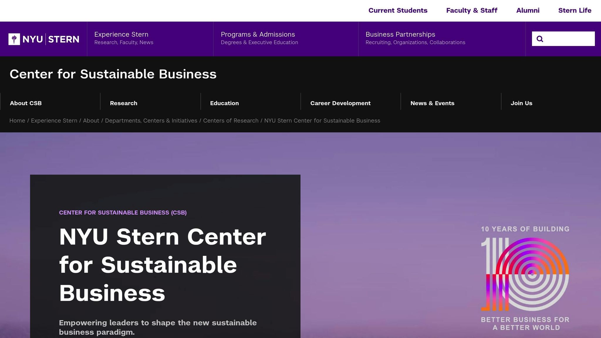 NYU Stern Center for Sustainable Business