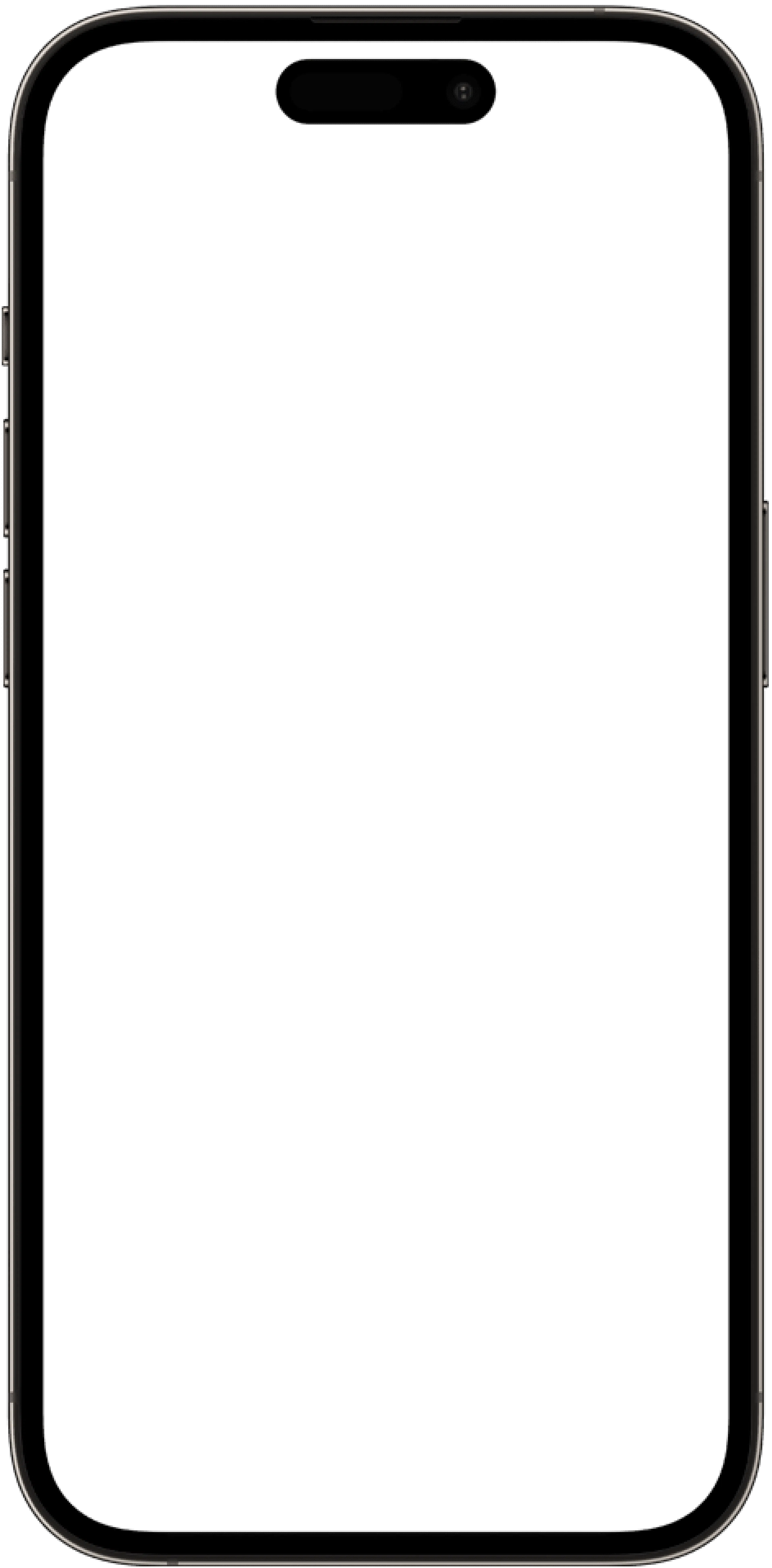 Smartphone mockup showcasing a clean, empty Chapterly interface, emphasizing a distraction-free experience.