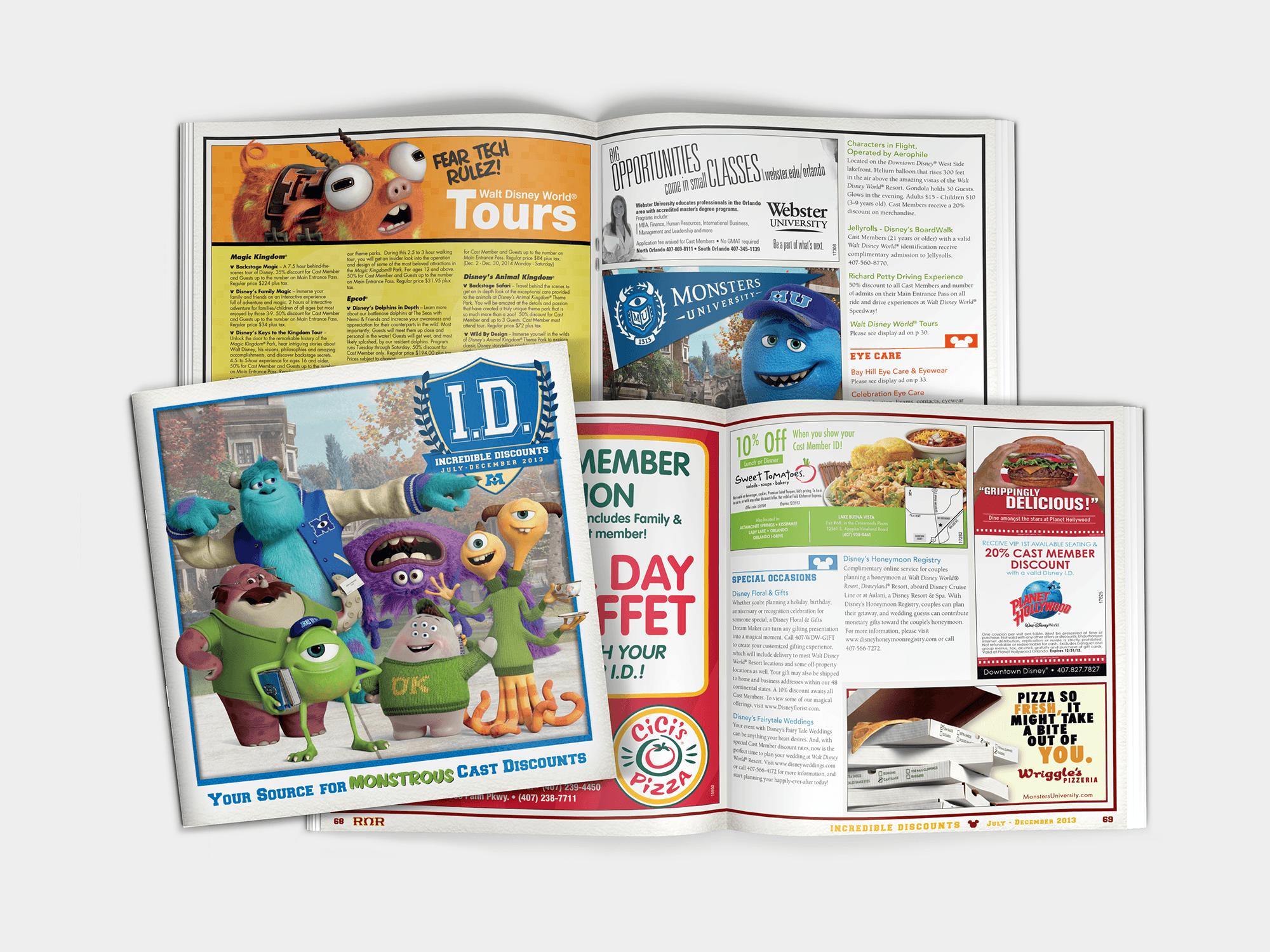 Full layout, cover and spread design of two 76-page Incredible Discounts ad directories