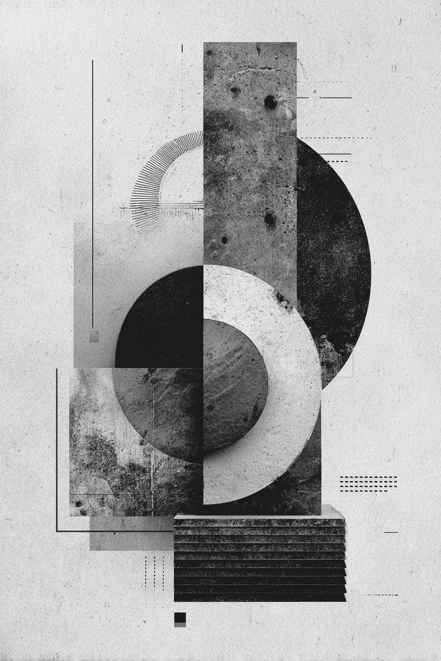 Modern abstract B&W composition