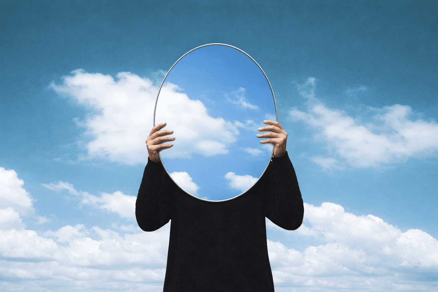 Artistic portrait with red and blue lighting creating a dramatic effect