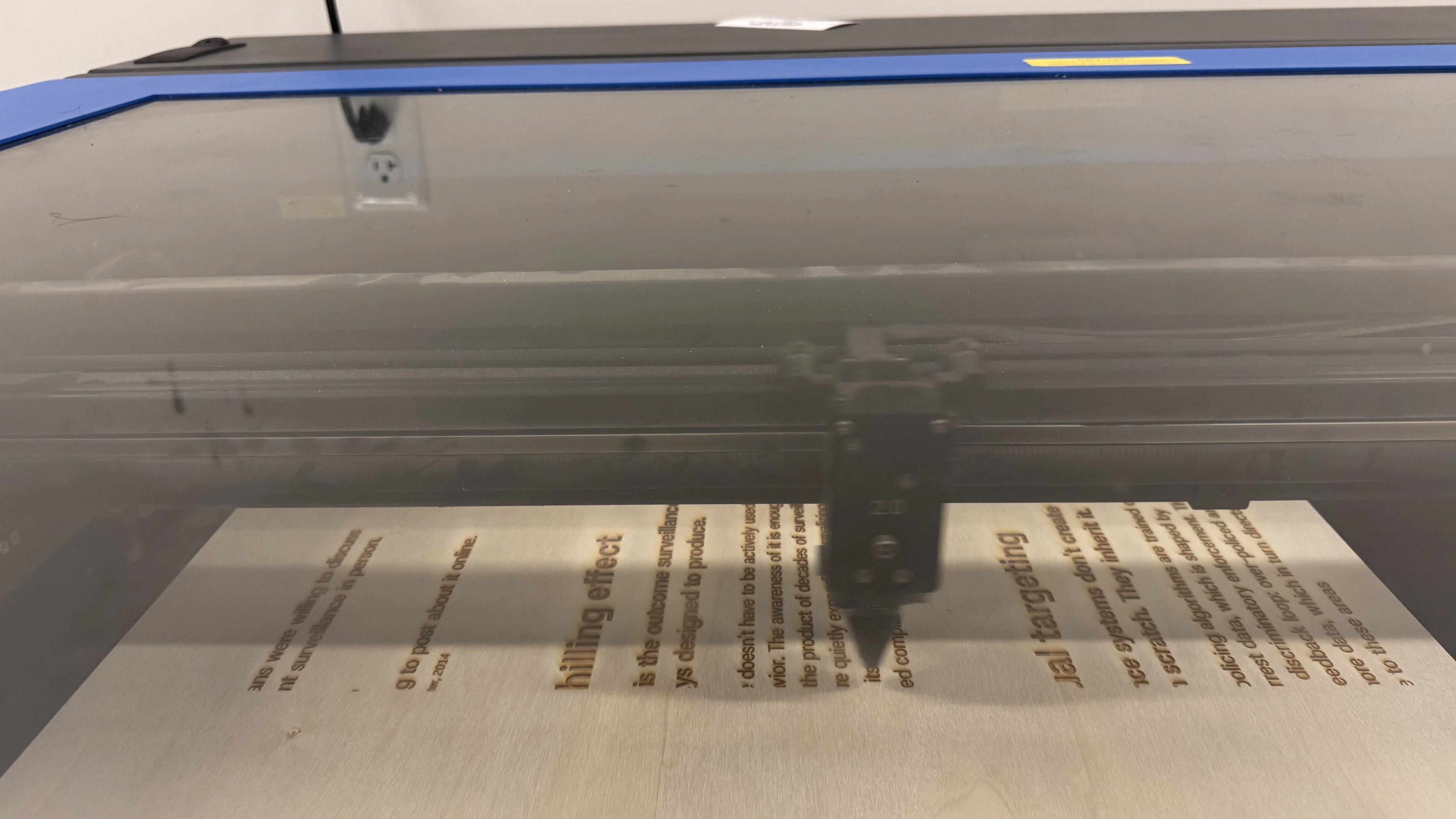 Laser cutting my text panels.