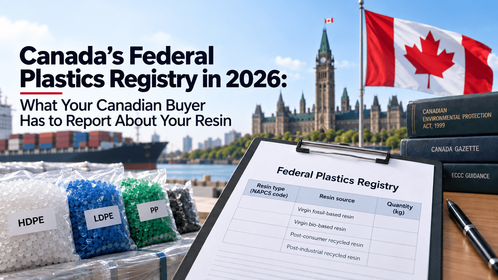 Canada Federal Plastics Registry 2026 — reporting of resin type and recycled resin source before the 29 September deadline