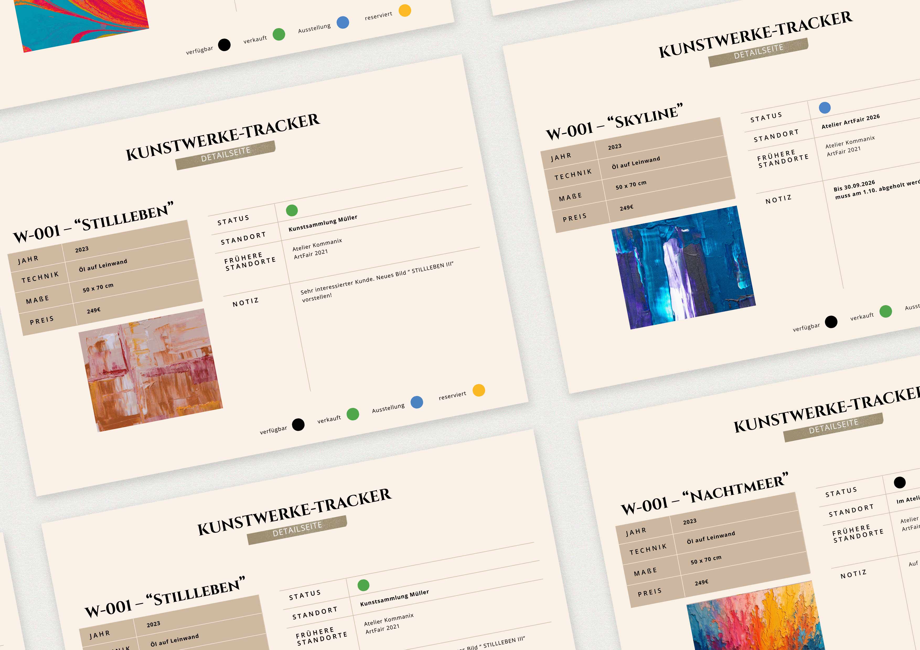 RR-Studio | Branding & Webdesign - Ordnung im Atelier - Kunstwerke-Tracker