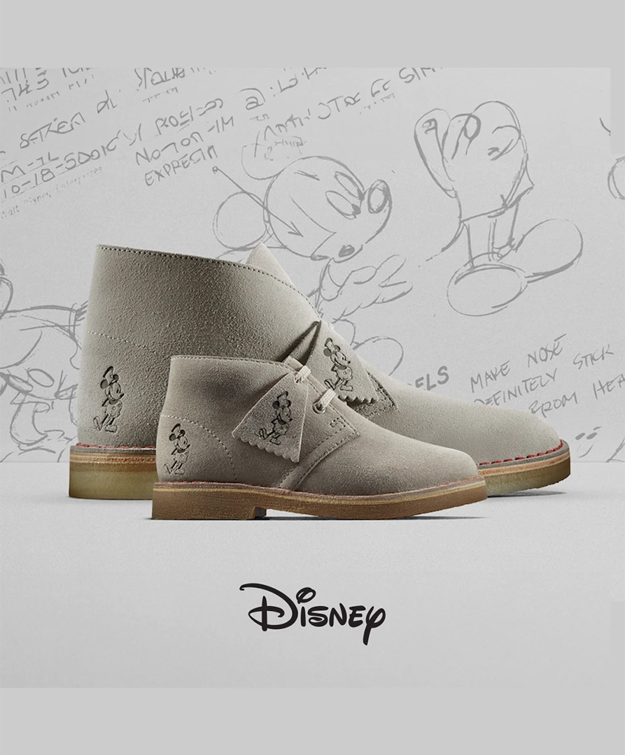 Concept footwear design exploring a Clarks Originals × Disney collaboration