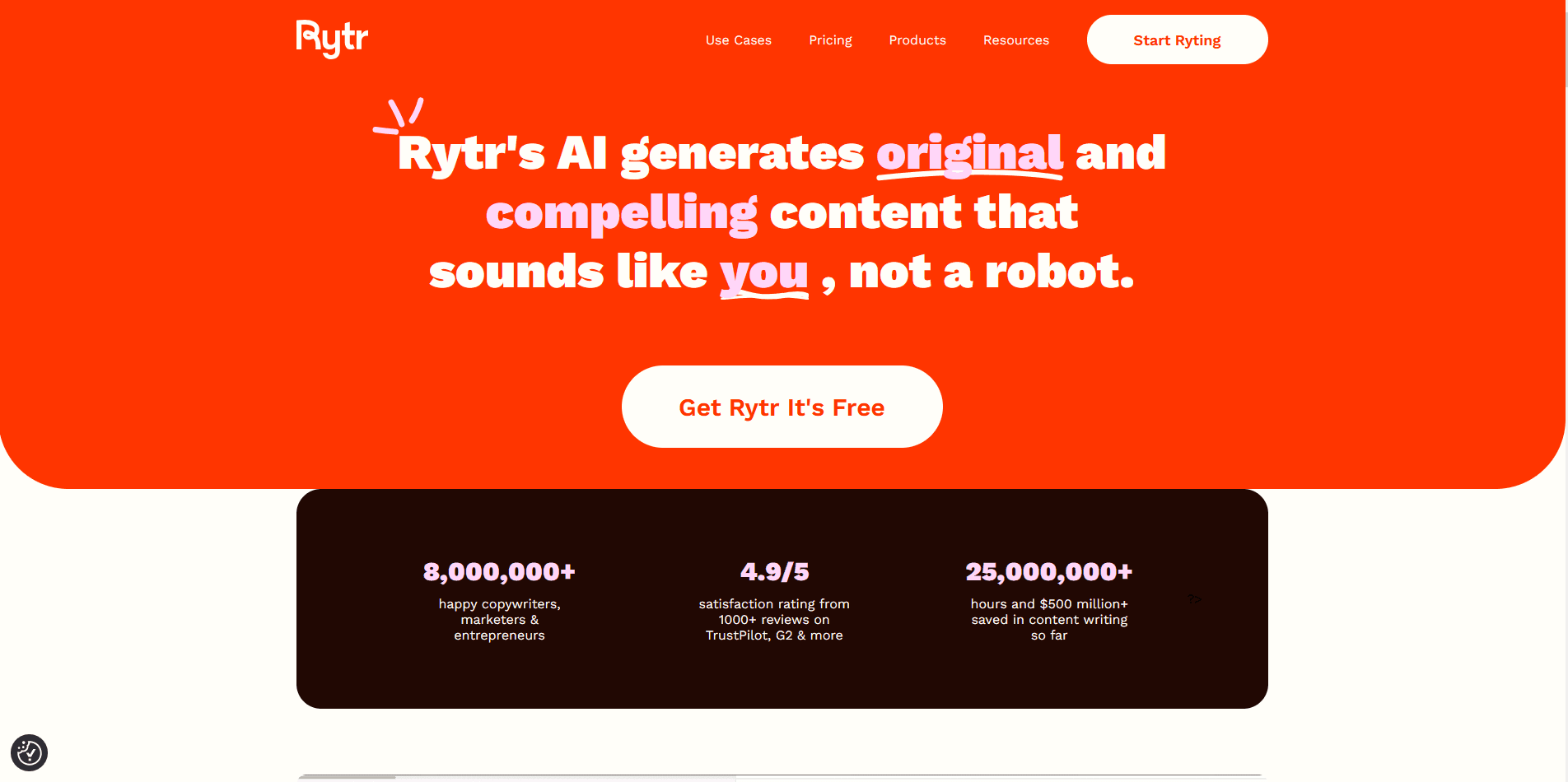 Rytr Home Page