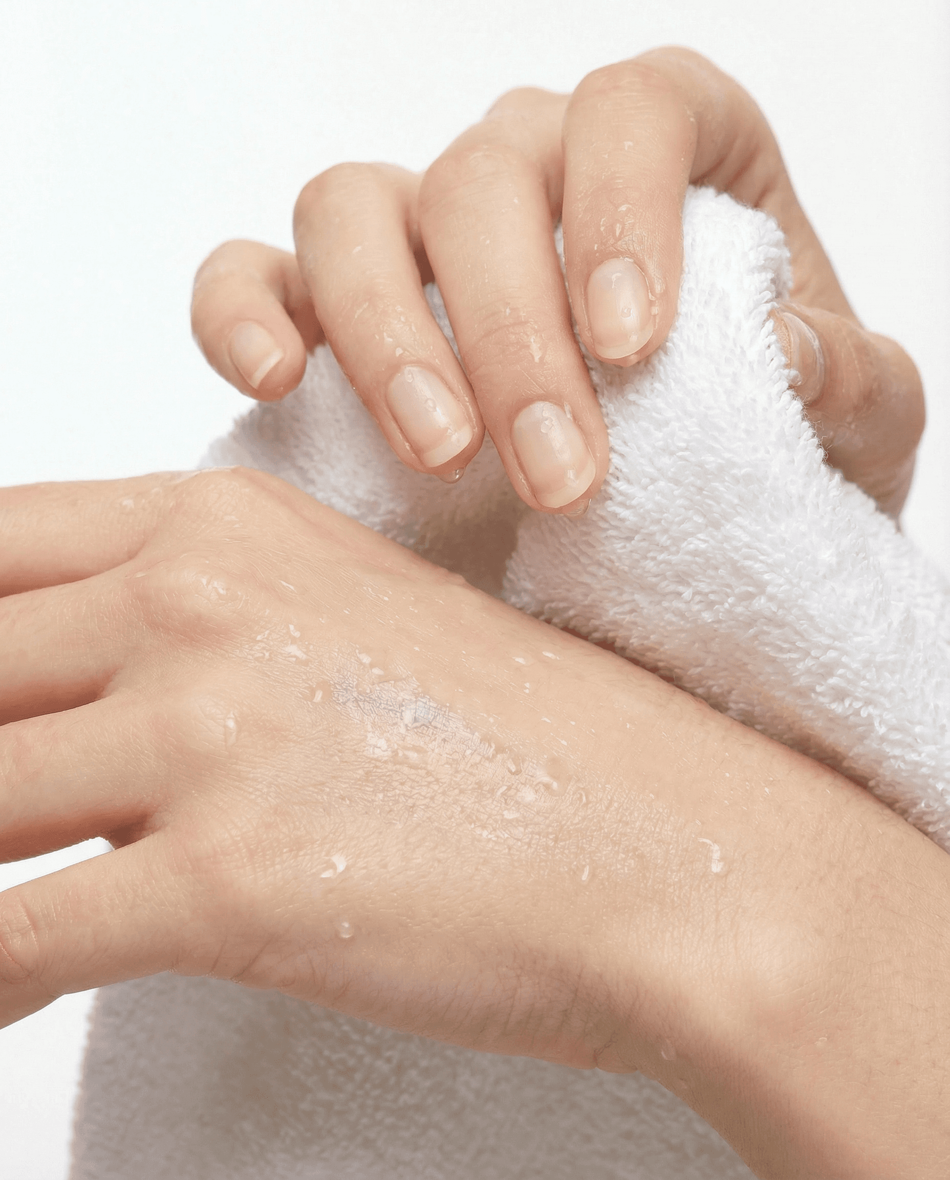 Beautiful woman washing her face