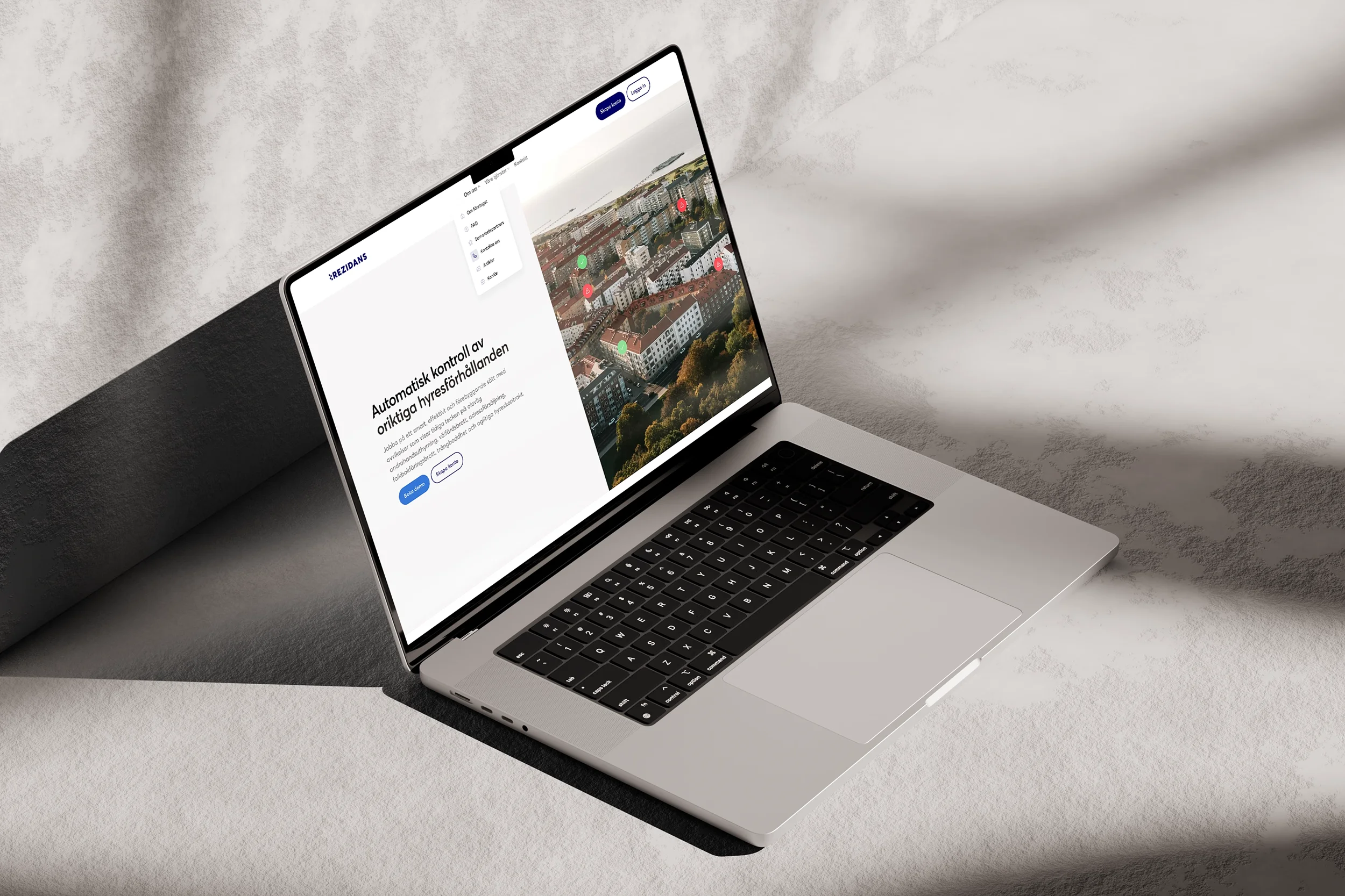 En bärbar dator med en hemsida