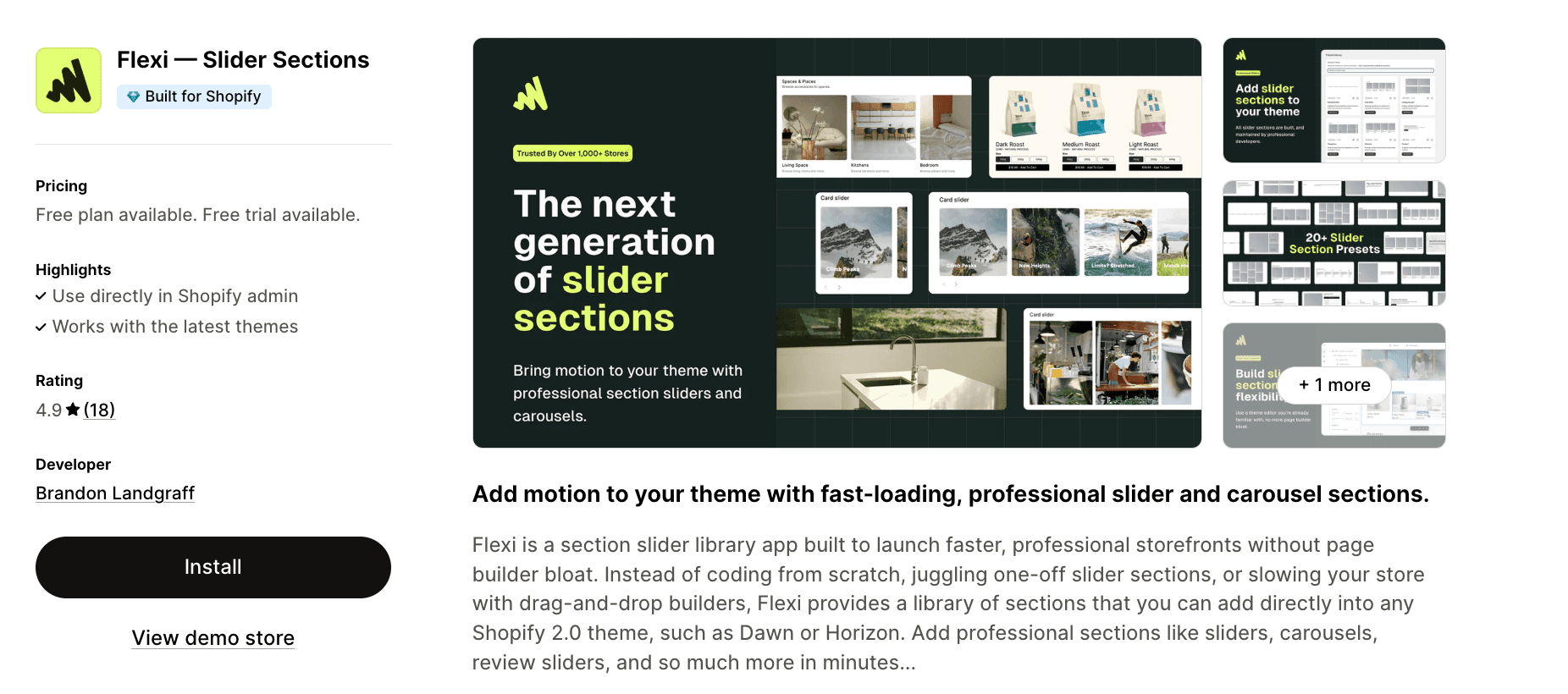 Flexi — Slider Sections