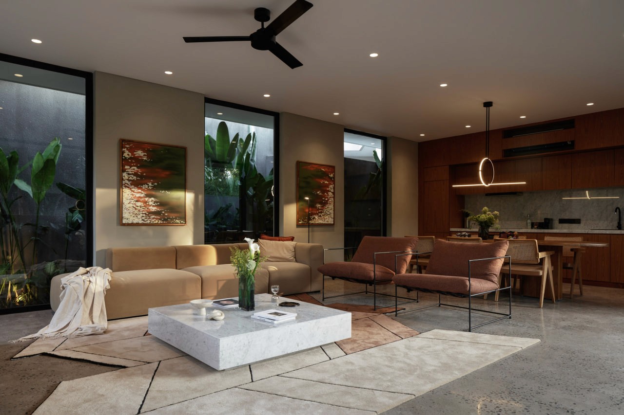 A completed 2-bedroom villa in Canggu, located within a private boutique compound