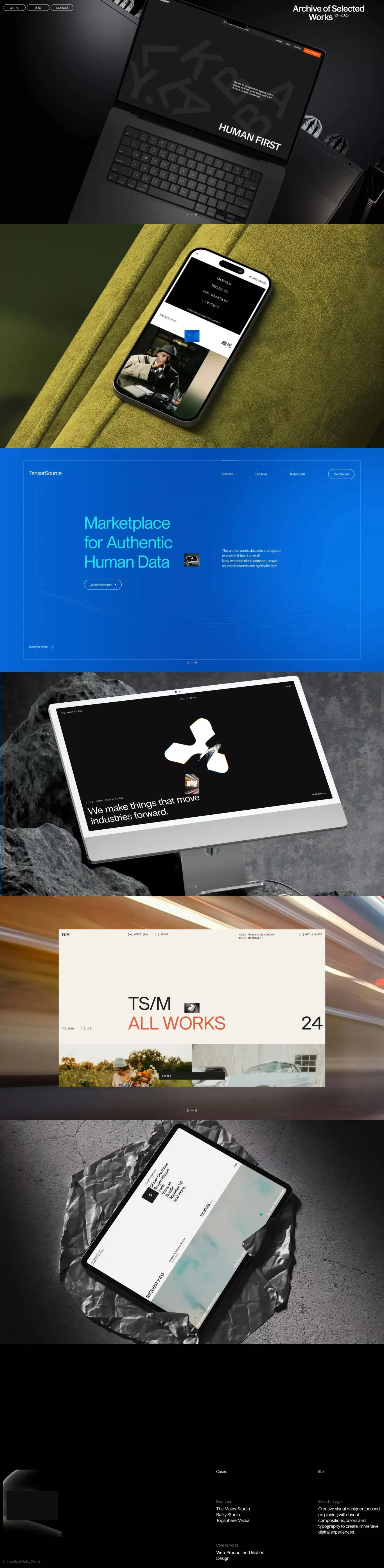 Williams Alamu portfolio page screenshot showcasing Design design