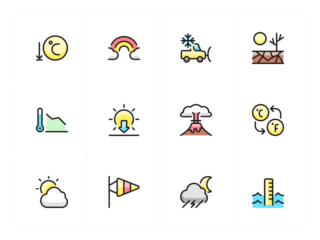 Ultimate Colors Weather Icon Set