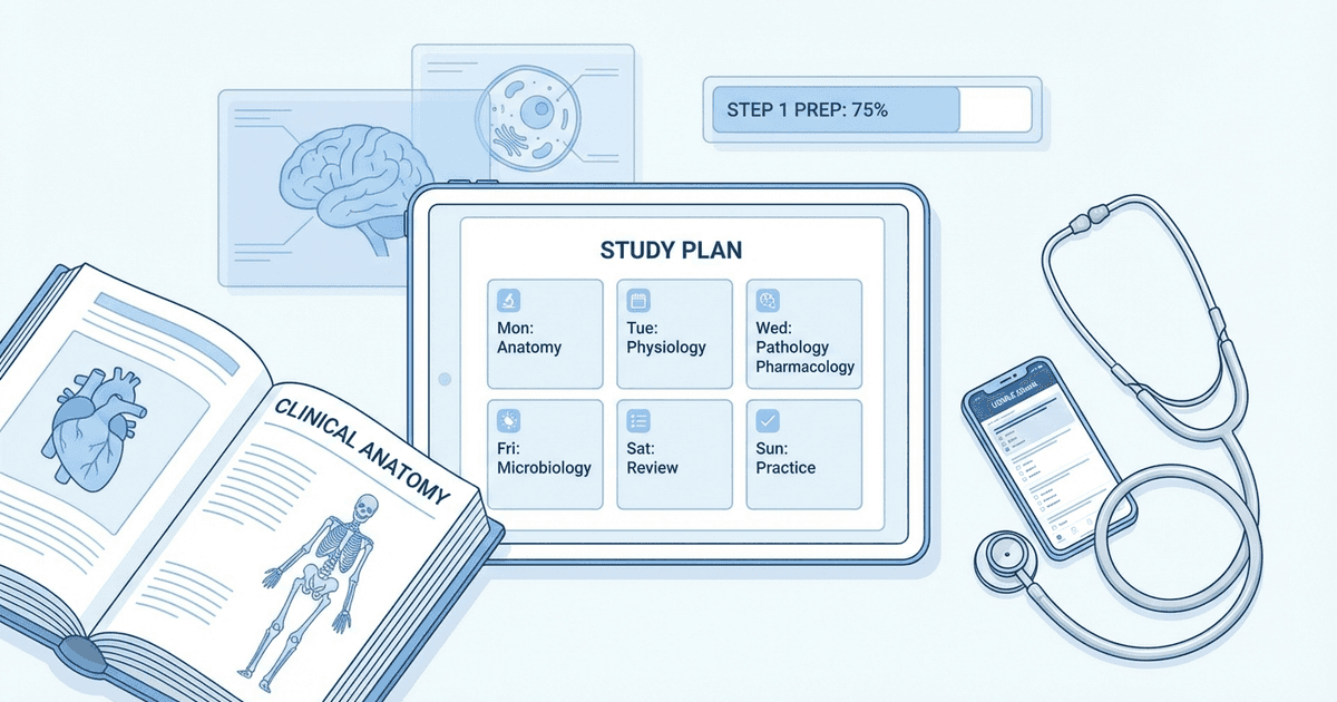 Cover: USMLE Step 1 Study Schedule: A Week-by-Week Guide for US Medical Students