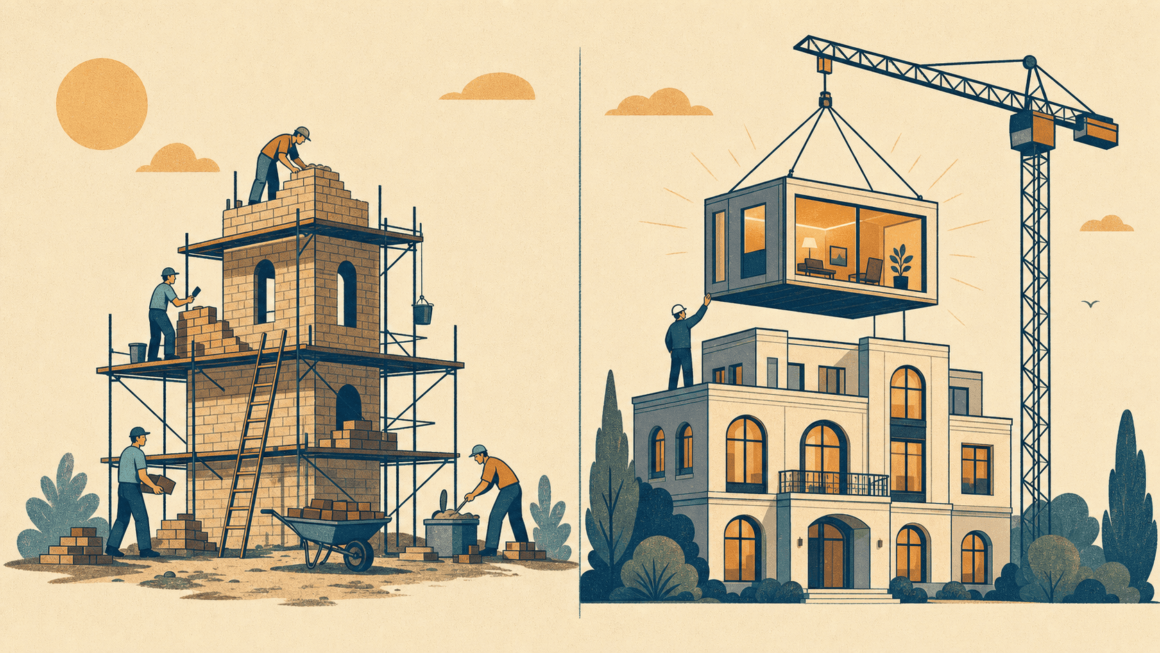 Illustration einer Build-or-Buy-Entscheidung für CLM-Software im Banking