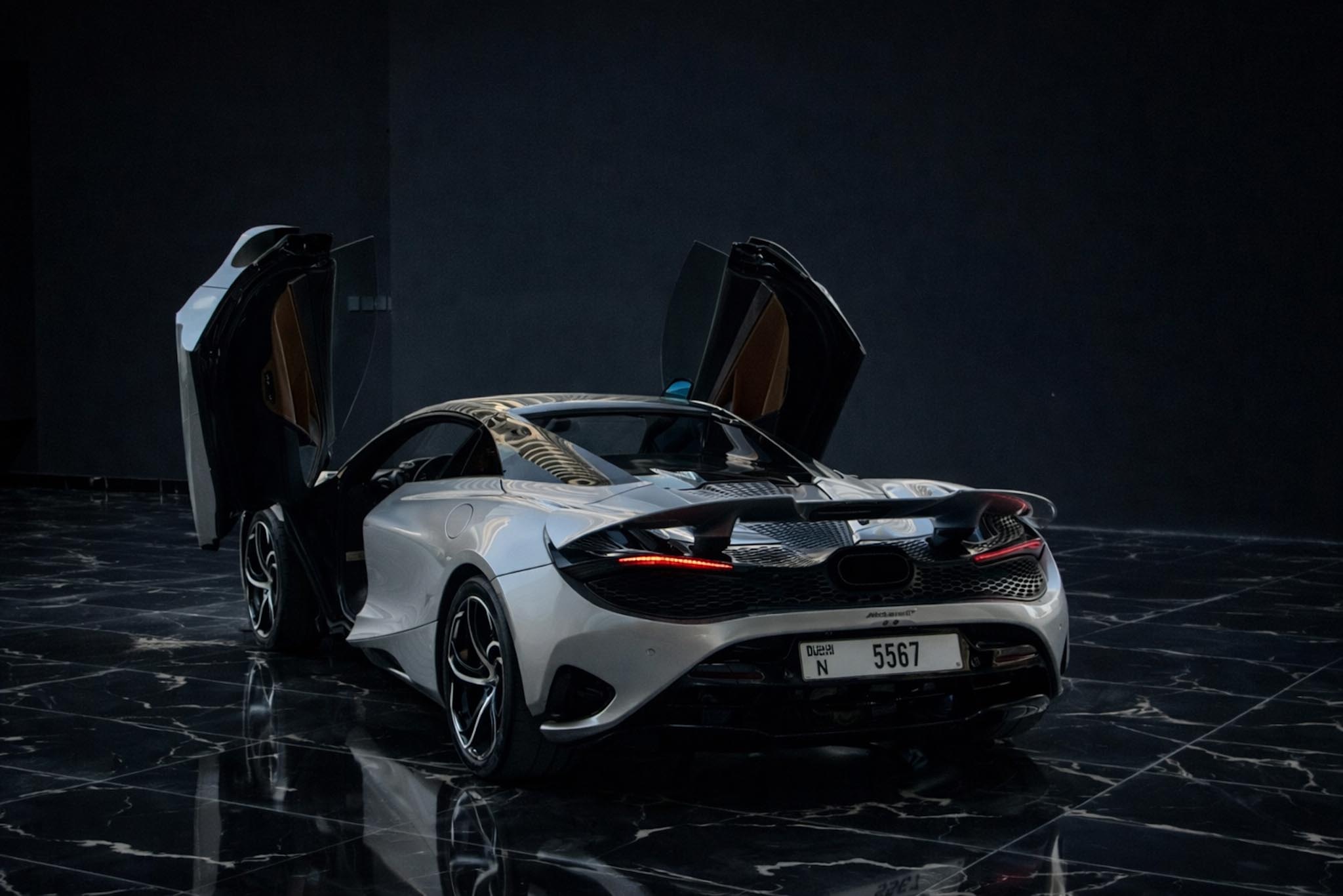 McLaren 750S Spider 2024 Storm Grey rear exterior design