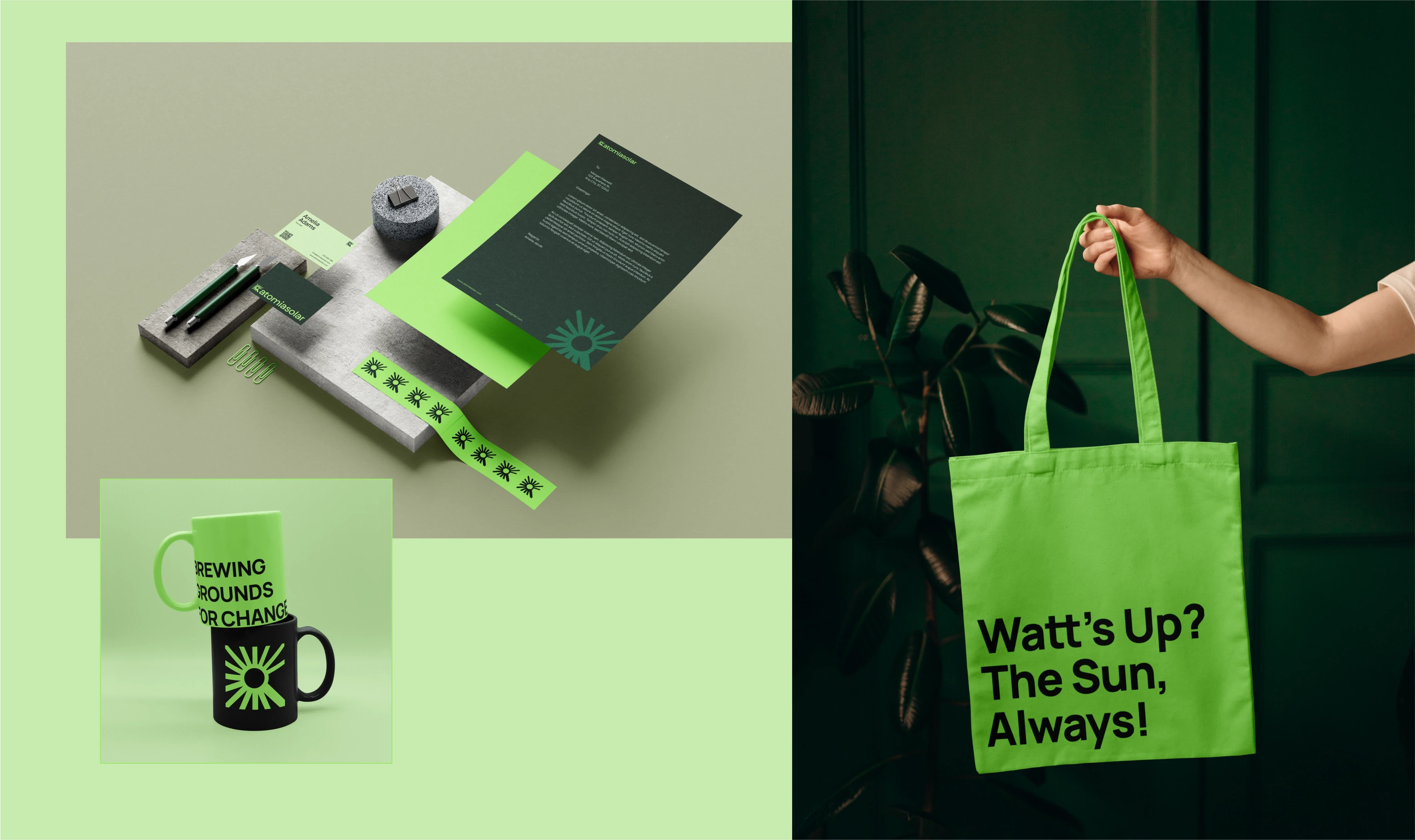 Brand assets for Atomiasolar