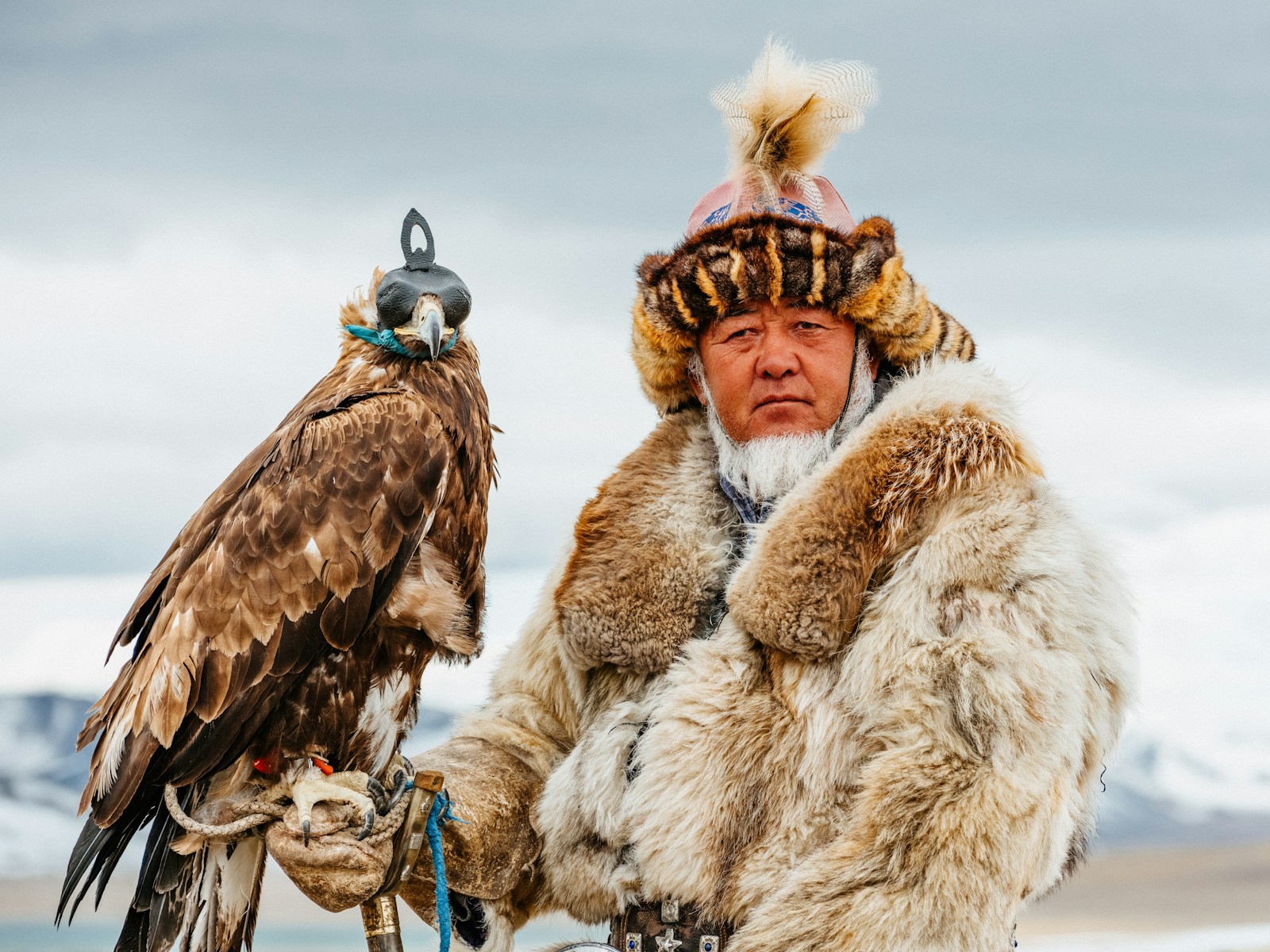 Eagle hunter family portrait