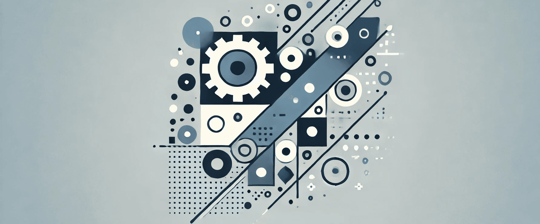 Abstract logo-style design representing engineering decision-making, featuring geometric shapes and smooth lines in shades of blue, grey, and white. The design subtly evokes innovation and problem-solving through minimalist symbols, such as gears and arrows, without any text.