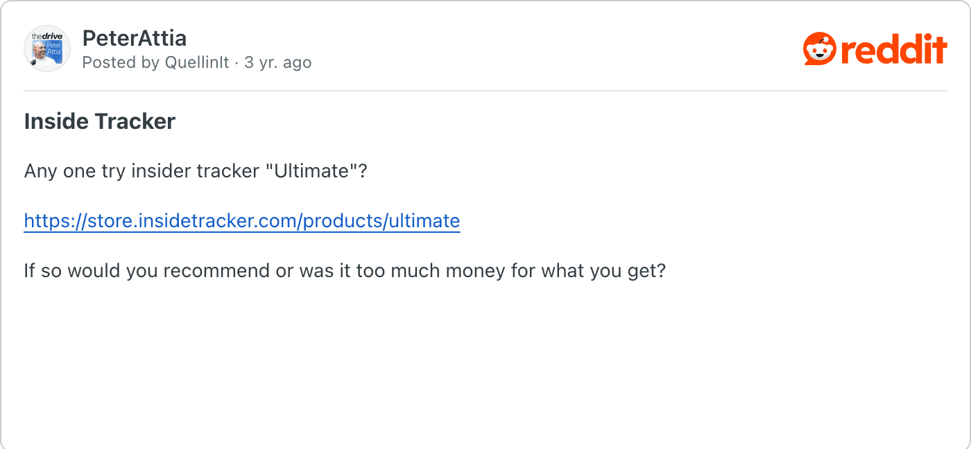 Post on Reddit