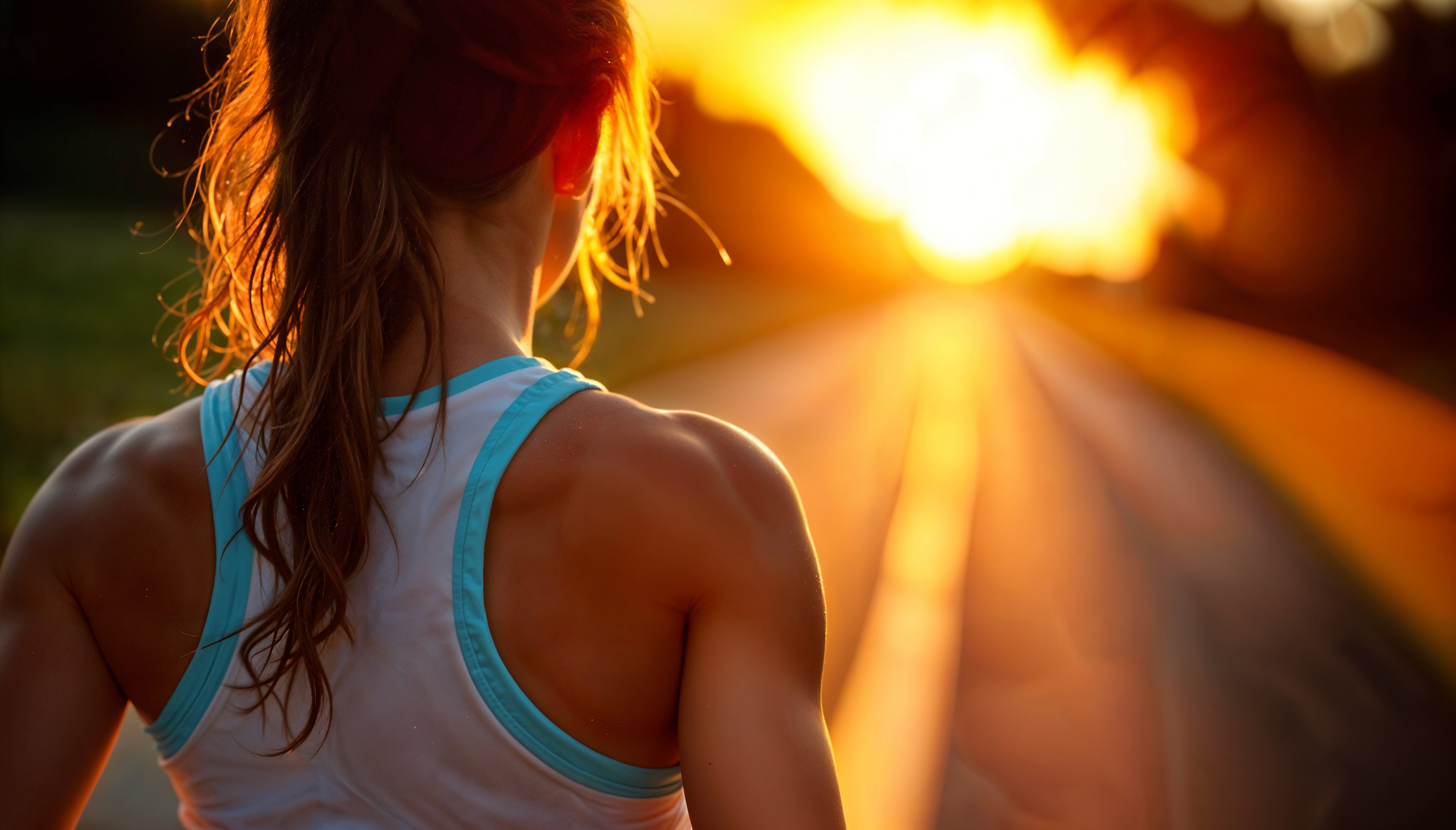 a girl walking in morning